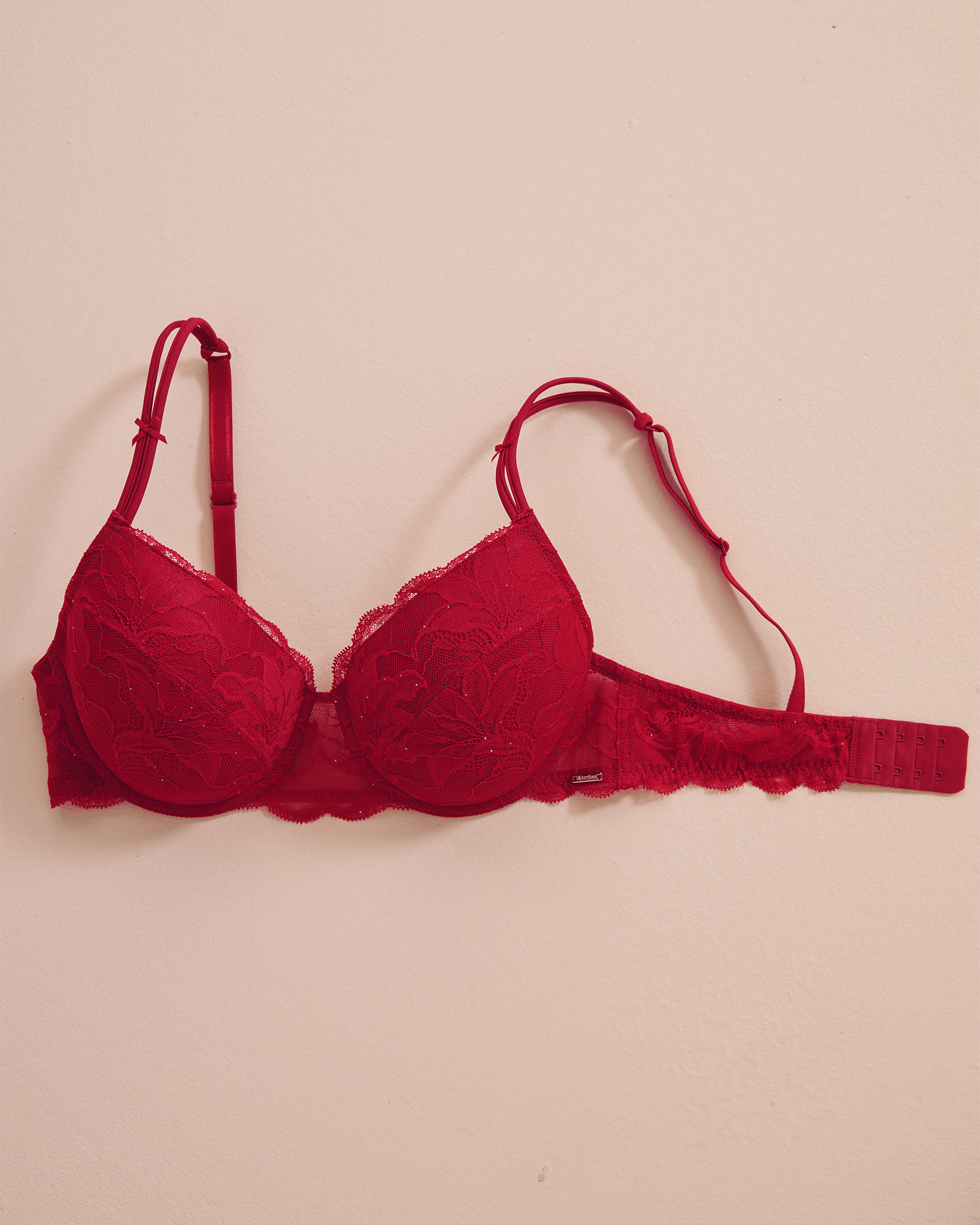 LA VIE EN ROSE Lightly Lined Mastectomy Bra Candy Cane Red 10200448 - View3
