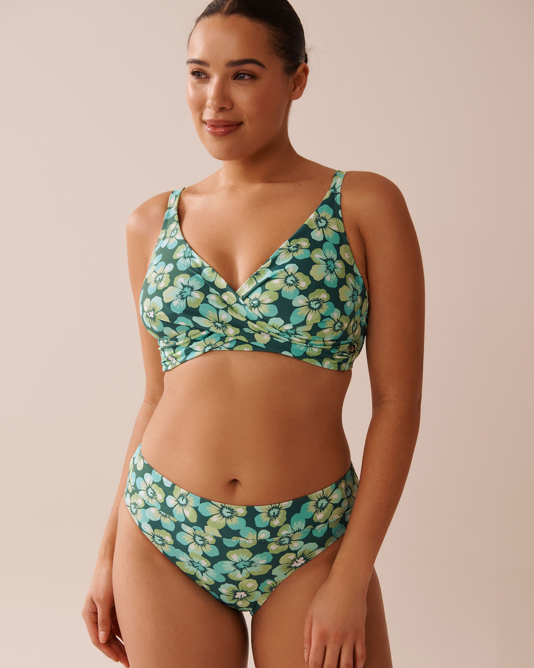 LA VIE EN ROSE AQUA AQUA FLORA D Cup Bralette Bikini Top Aqua Flora 70200181 - View1