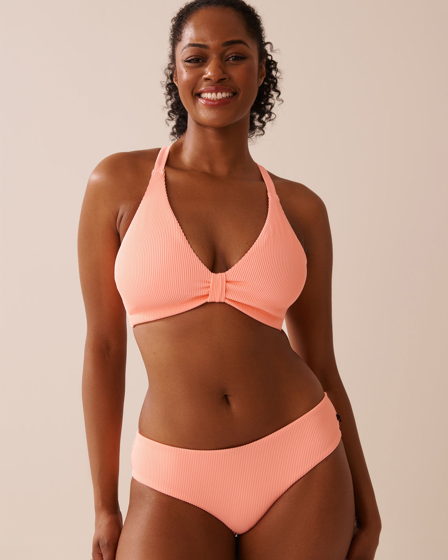 LA VIE EN ROSE AQUA CORAL PINK D Cup Triangle Bikini Top Coral Pink 70200187 - View1