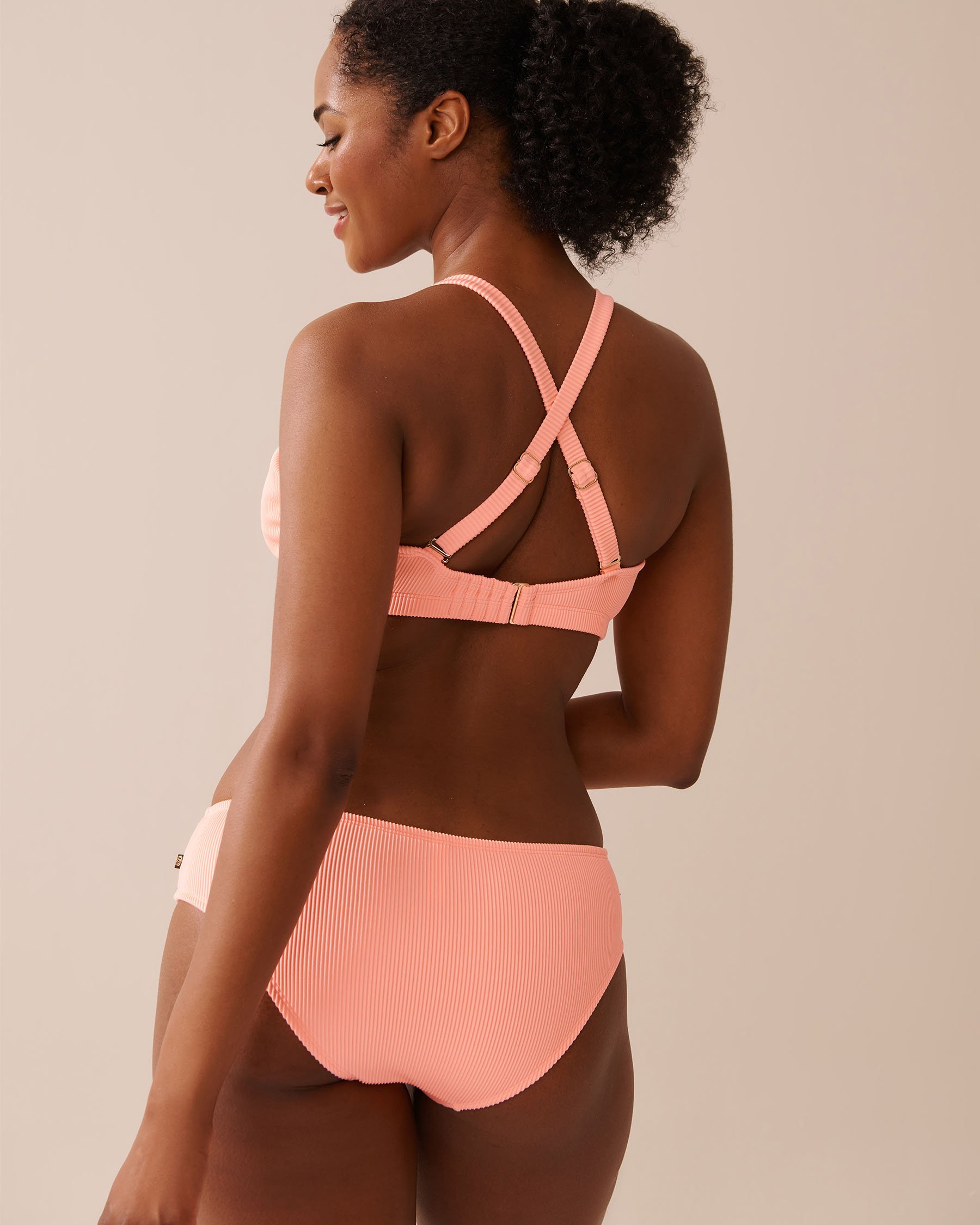 LA VIE EN ROSE AQUA CORAL PINK D Cup Triangle Bikini Top Coral Pink 70200187 - View2