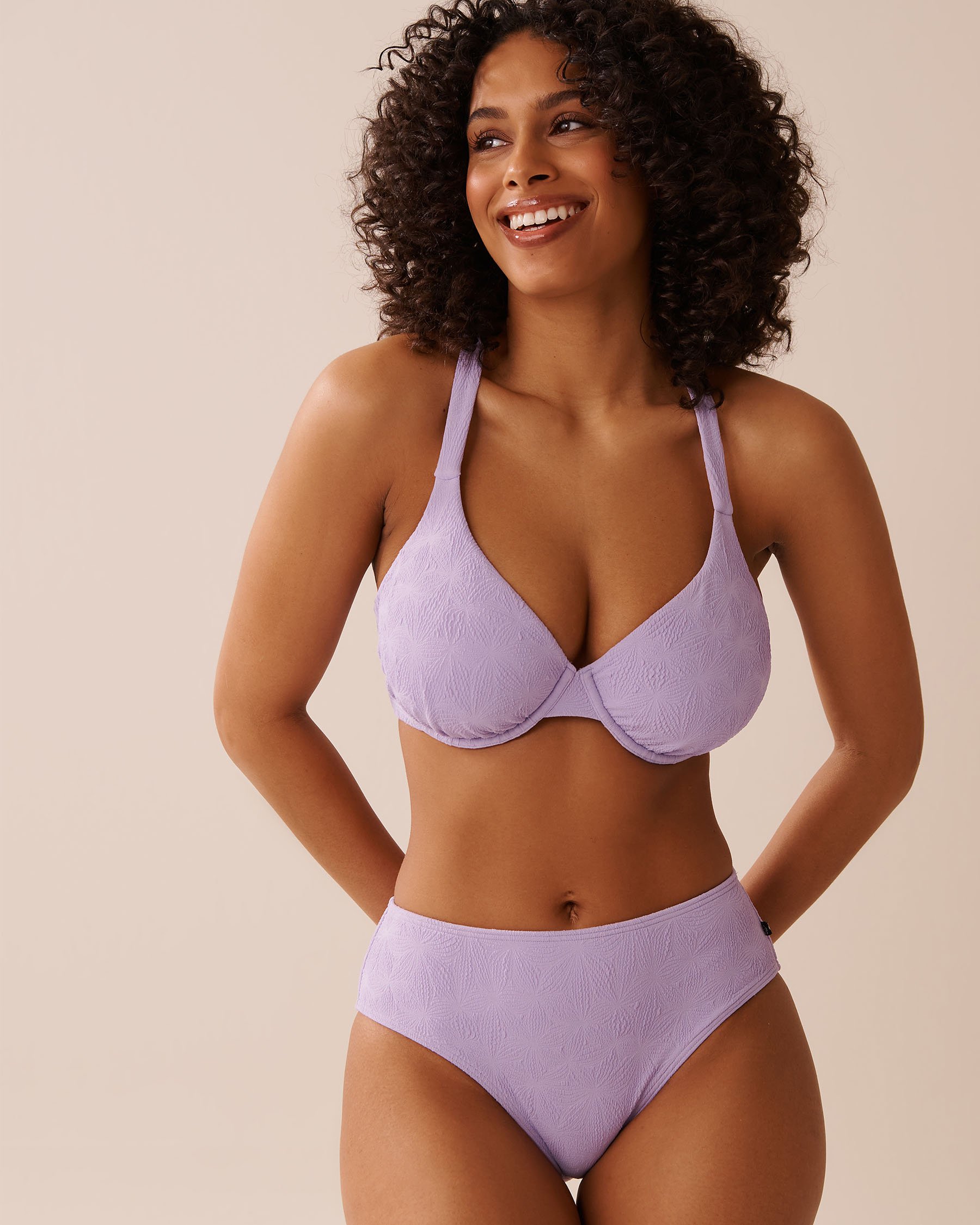LA VIE EN ROSE AQUA LAVENDER POP D Cup Plunge Bikini Top Lavender Pop 70200183 - View1