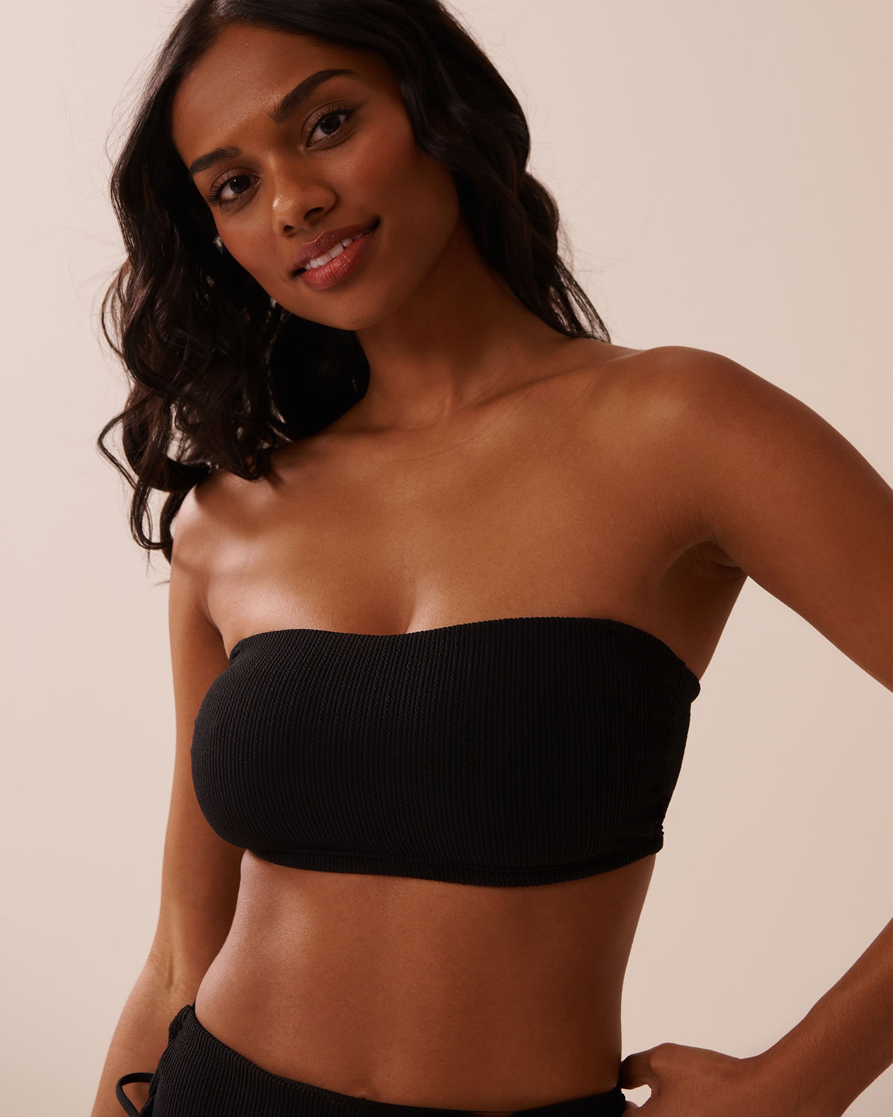 LA VIE EN ROSE AQUA BLACK Bandeau Bikini Top Black 70100814 - View4