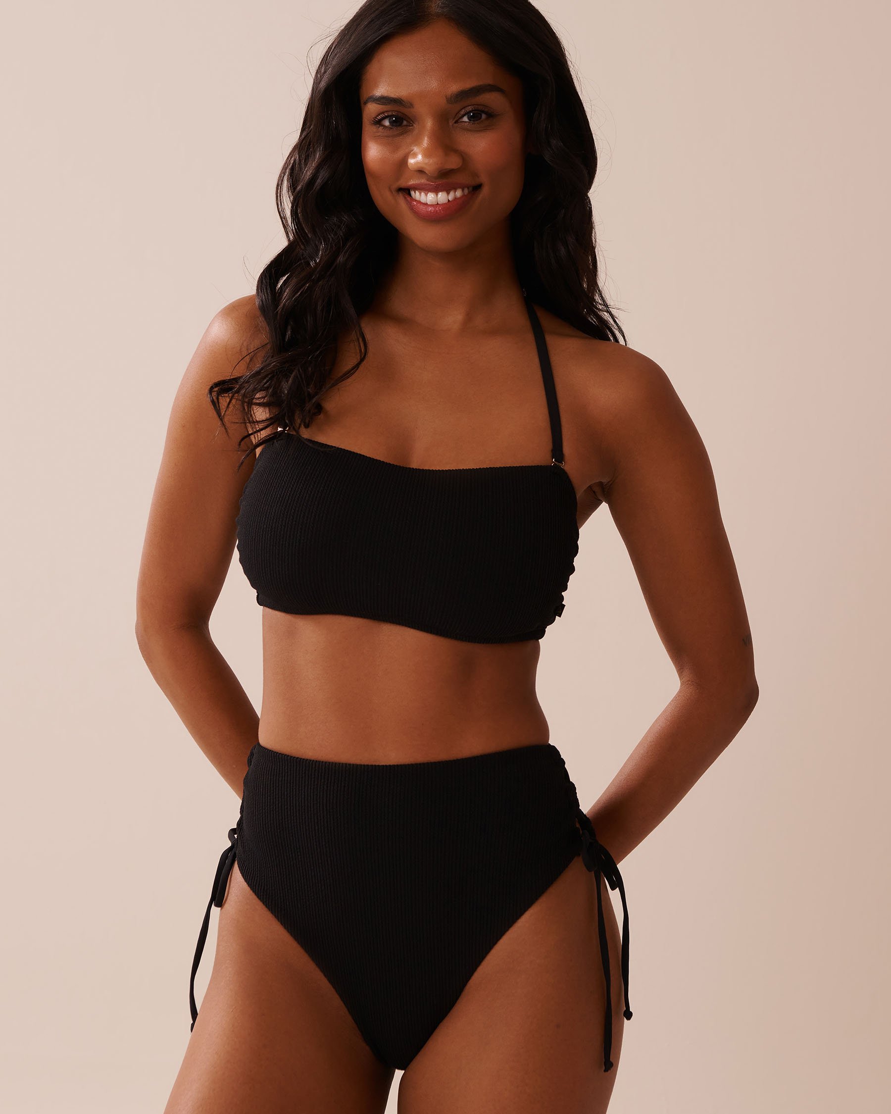 LA VIE EN ROSE AQUA BLACK Bandeau Bikini Top Black 70100814 - View5
