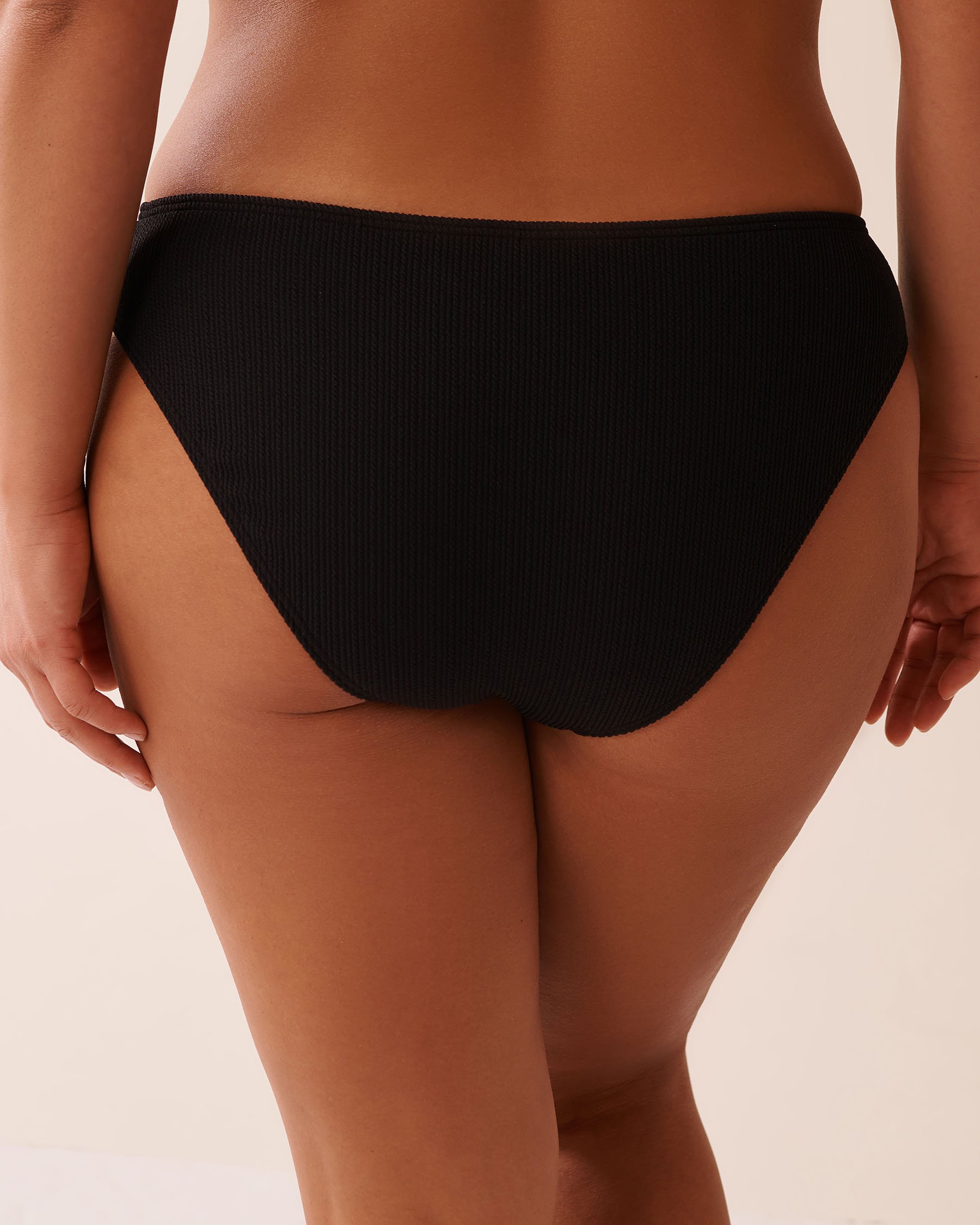 LA VIE EN ROSE AQUA BLACK Front Knot Brazilian Bikini Bottom Black 70300763 - View5