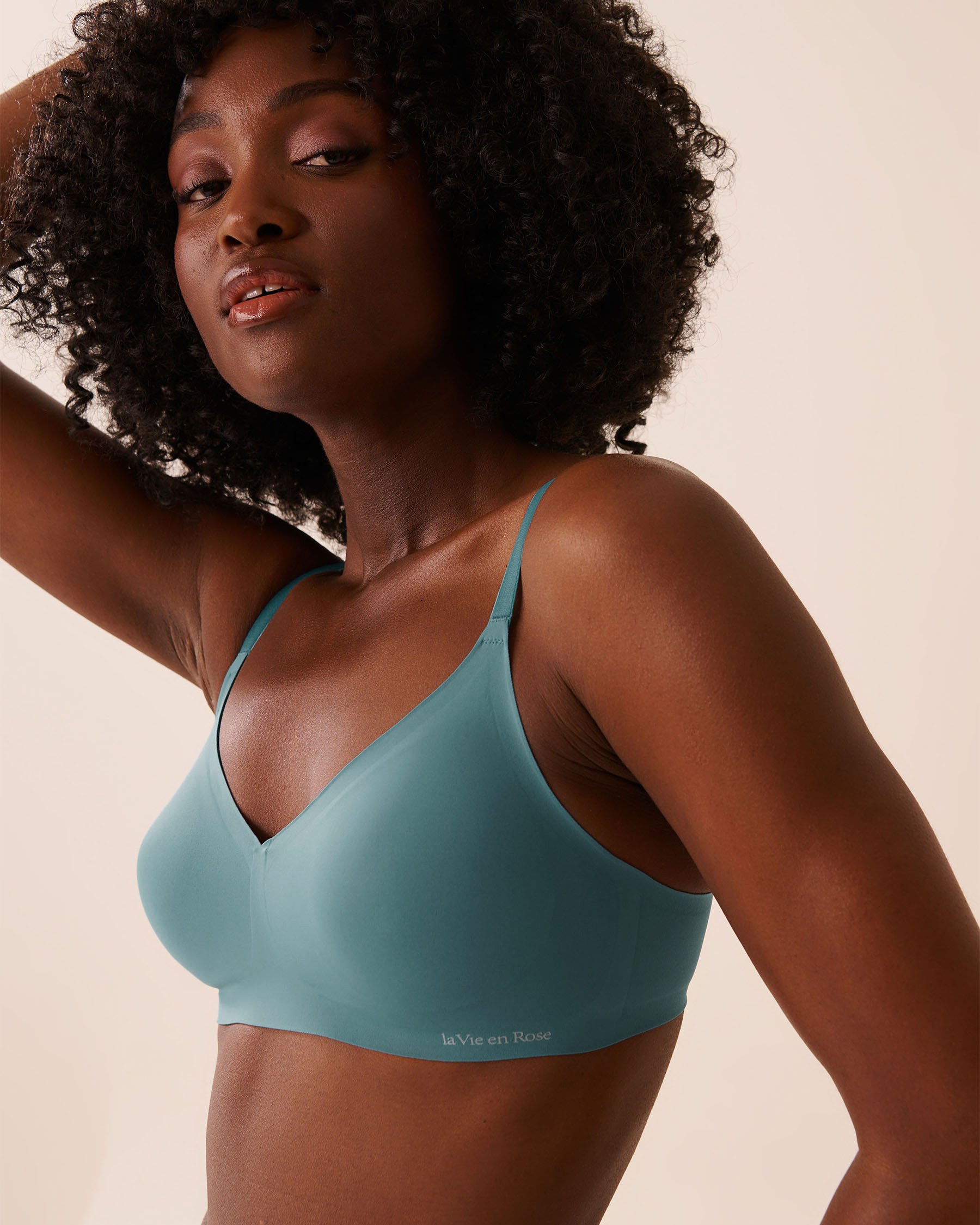 LA VIE EN ROSE Push-up Lounge Bralette Teal Blue 10300208 - View3