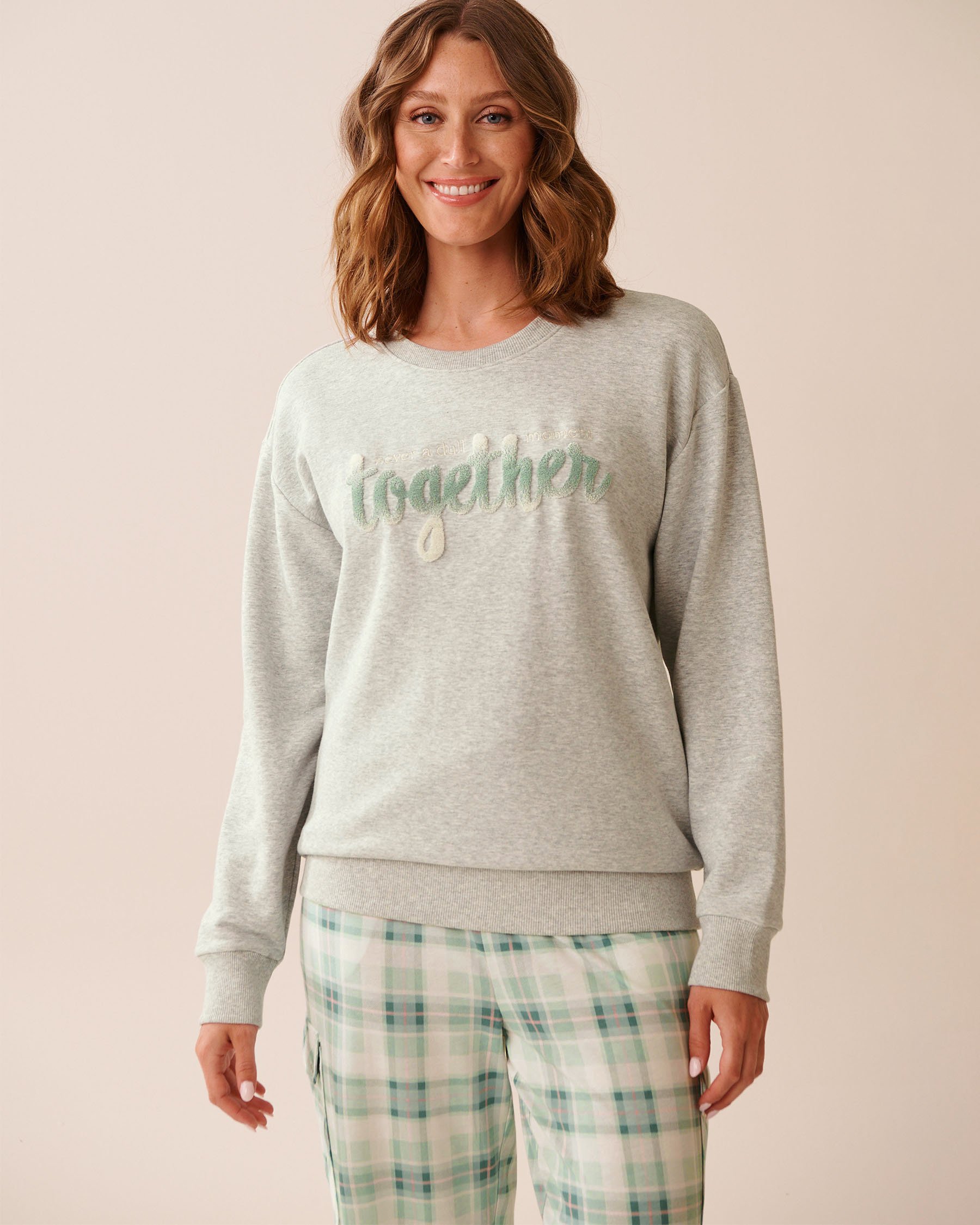 LA VIE EN ROSE French Terry Sweatshirt Grey 40100779 - View1