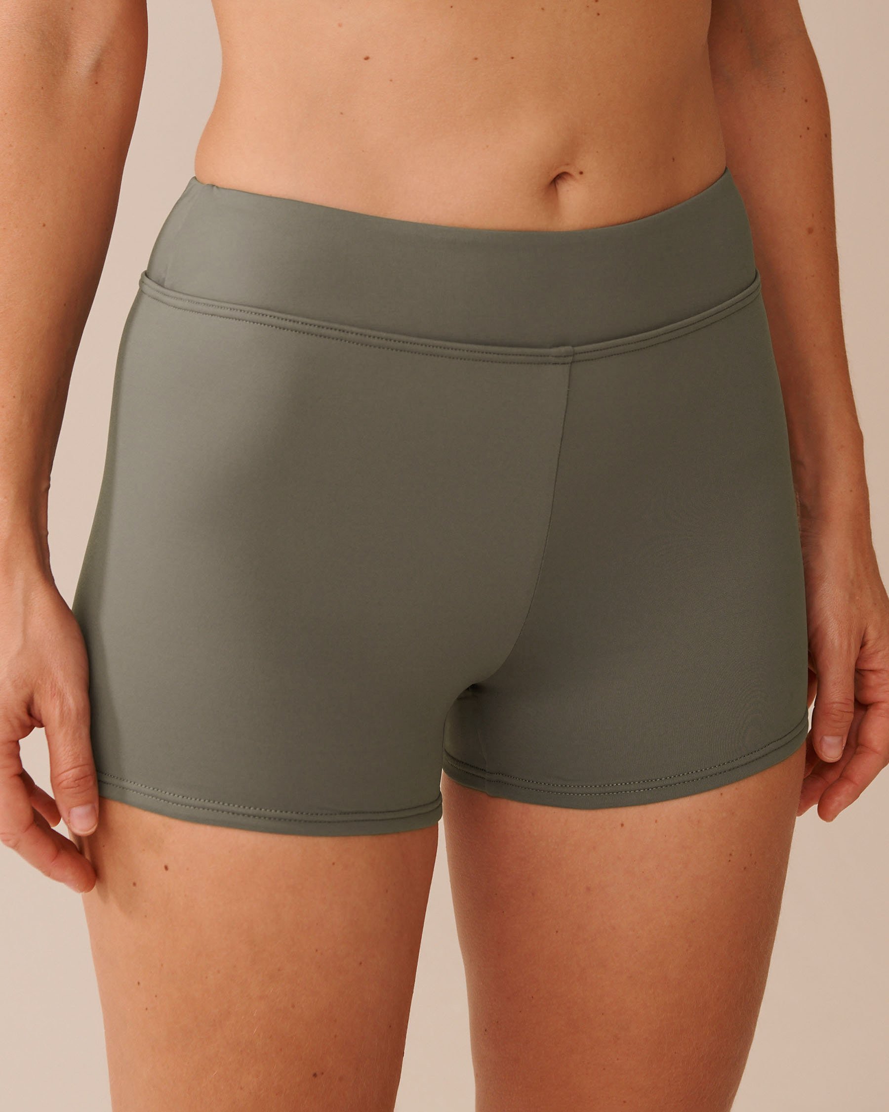 LA VIE EN ROSE AQUA KHAKI GREY Boyshort Bikini Bottom Khaki Grey 70300793 - View1
