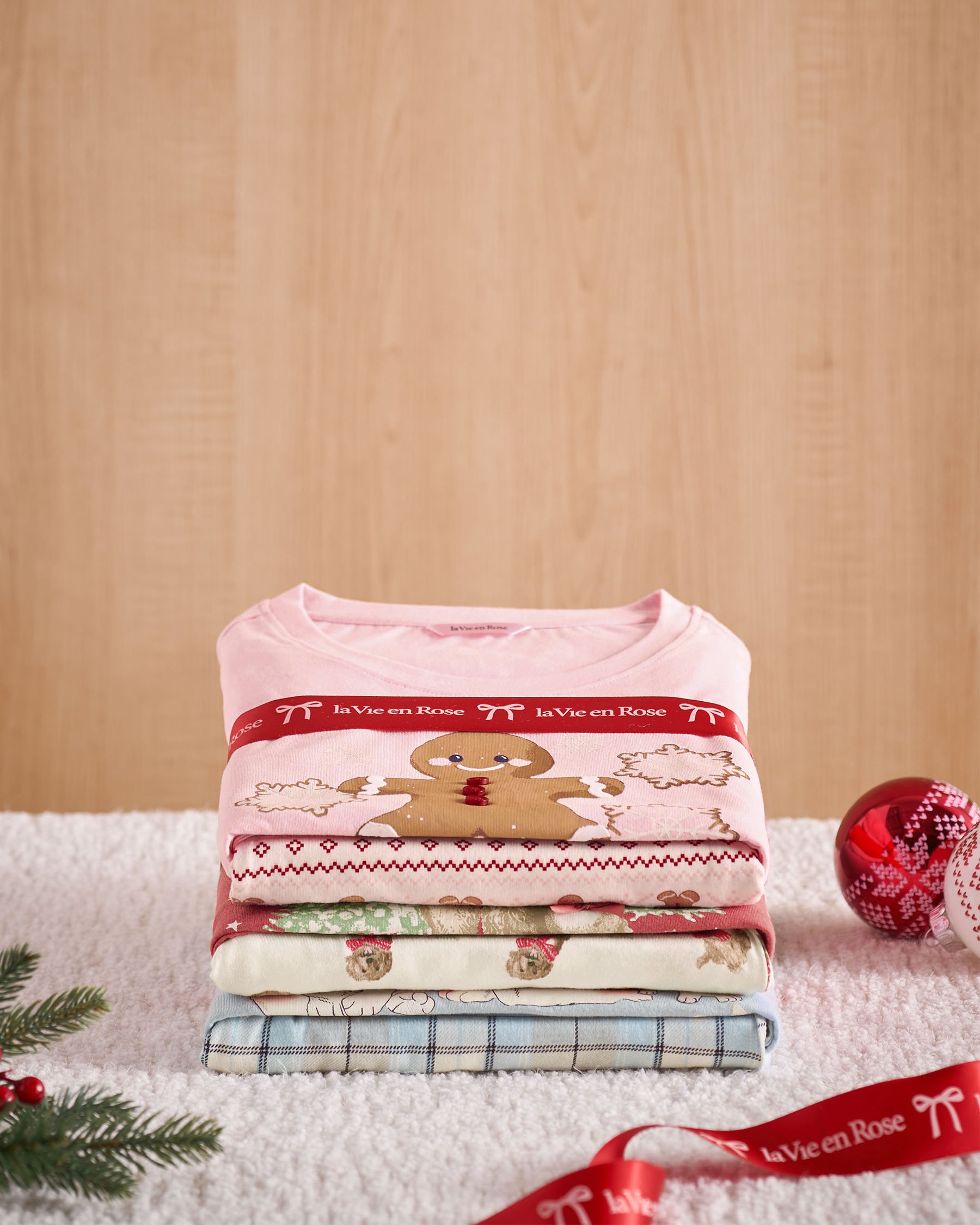 LA VIE EN ROSE Dog Print Cotton PJ Set Red/Dogs 40400087 - View8
