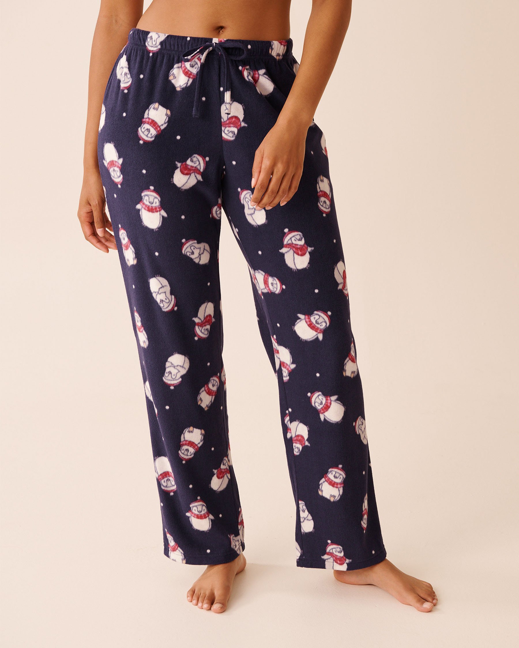 LA VIE EN ROSE Penguin Print Microfleece PJ Set Blue/Penguins 40400090 - View4