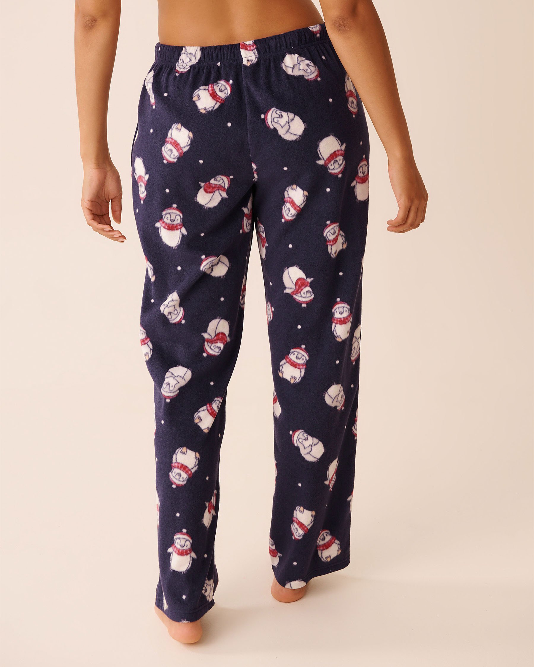 LA VIE EN ROSE Penguin Print Microfleece PJ Set Blue/Penguins 40400090 - View5