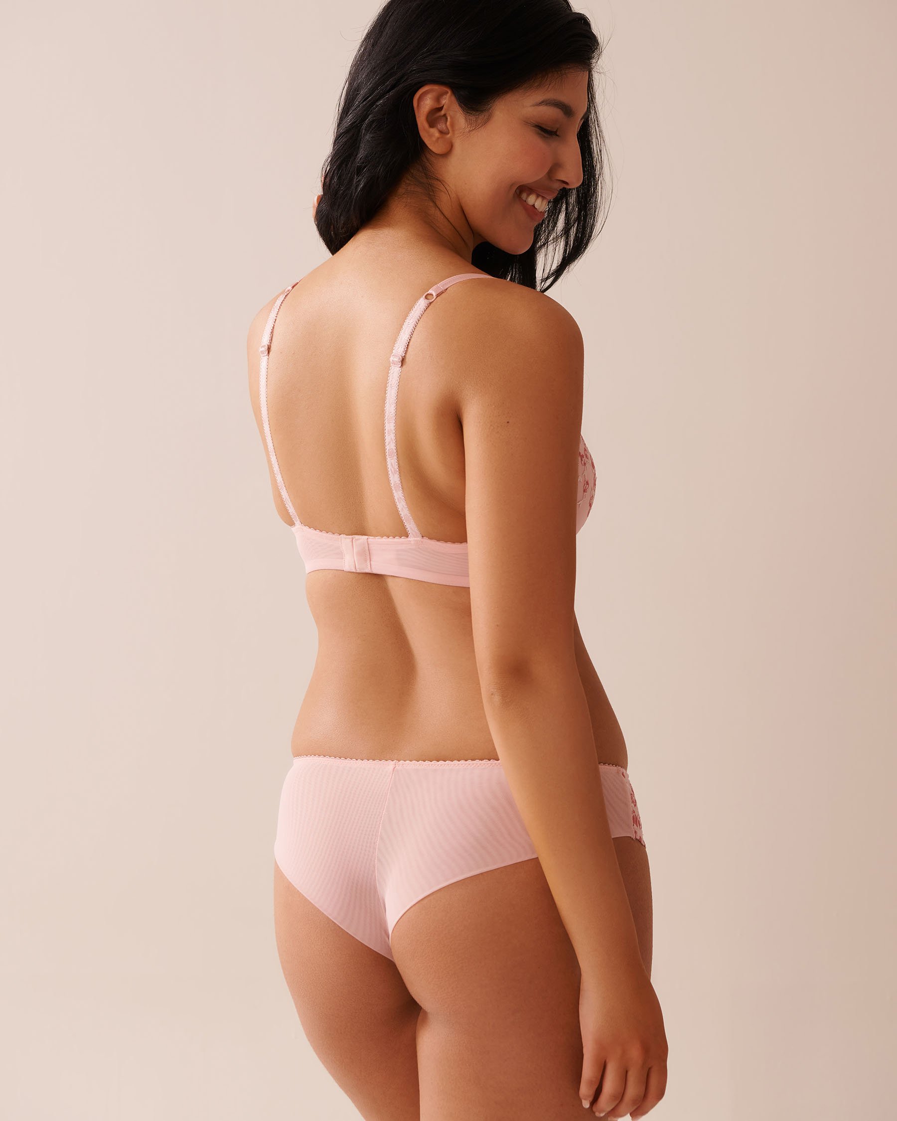 LA VIE EN ROSE Lightly Lined Spacer Foam Demi Bra Pink Flowers 10200490 - View2