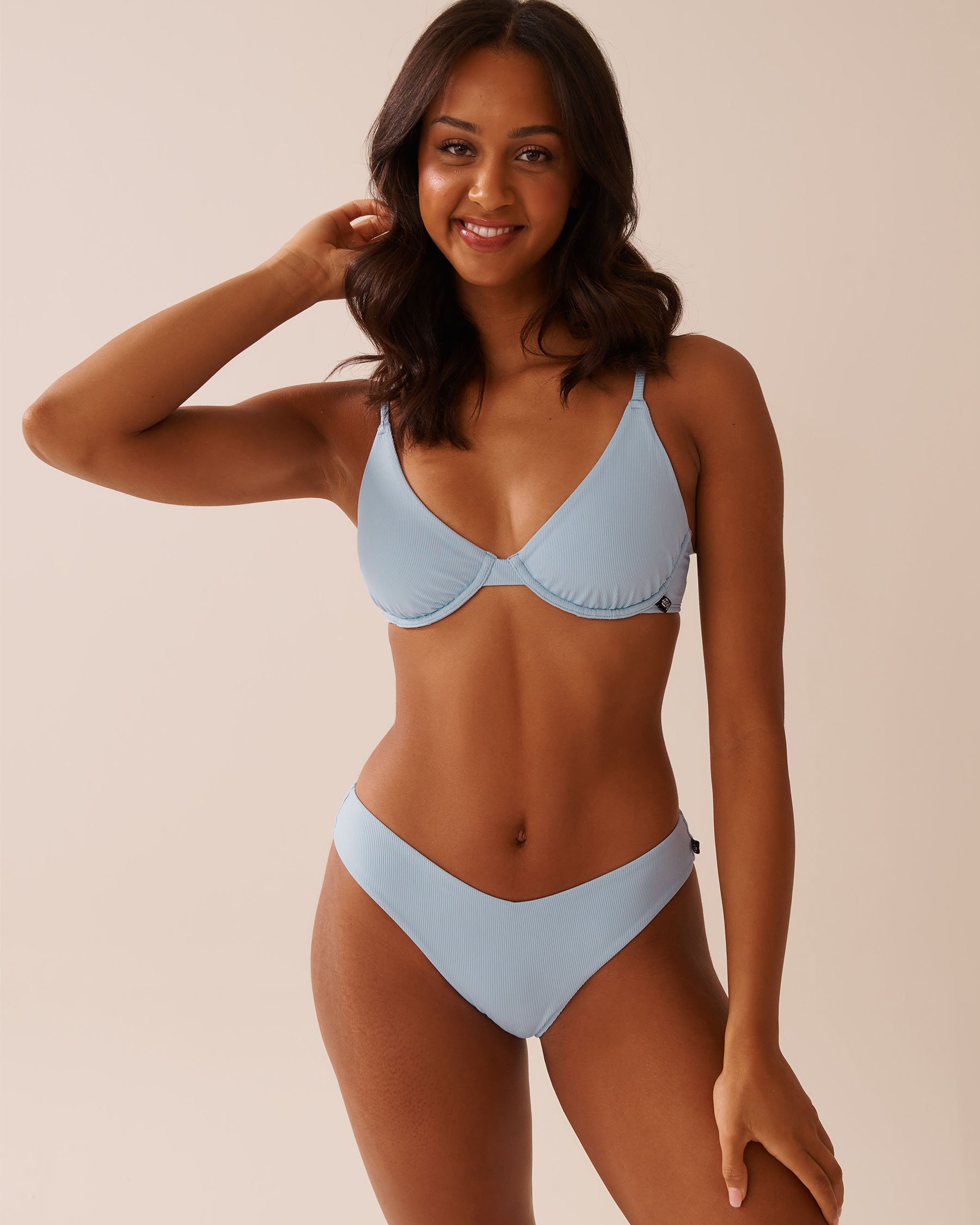 LA VIE EN ROSE AQUA POWDER BLUE Thong Bikini Bottom Powder Blue 70300723 - View3