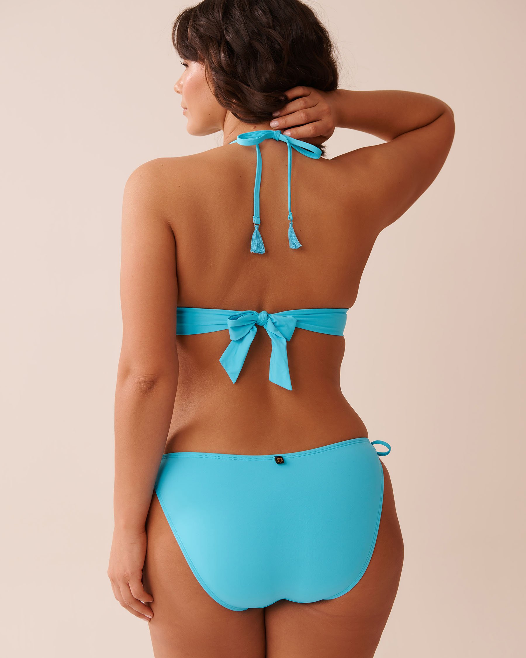LA VIE EN ROSE AQUA BLUE ATOLL Criss-Cross Triangle Bikini Top Blue Atoll 70100770 - View5