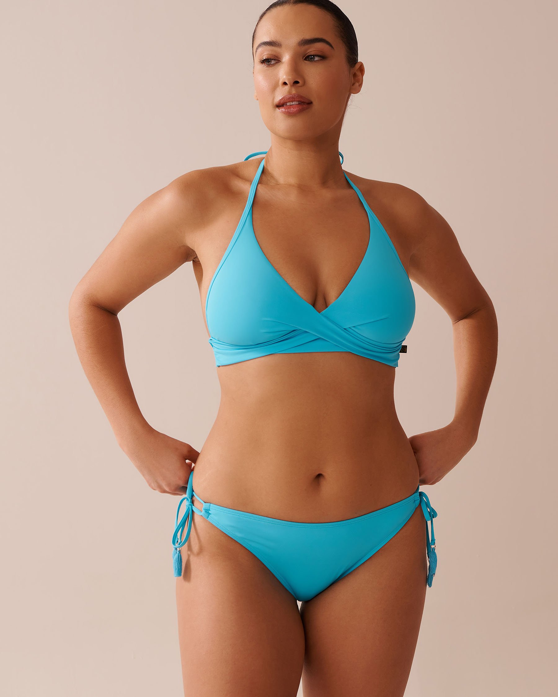 LA VIE EN ROSE AQUA BLUE ATOLL Side Tie Bikini Bottom Blue Atoll 70300719 - View10