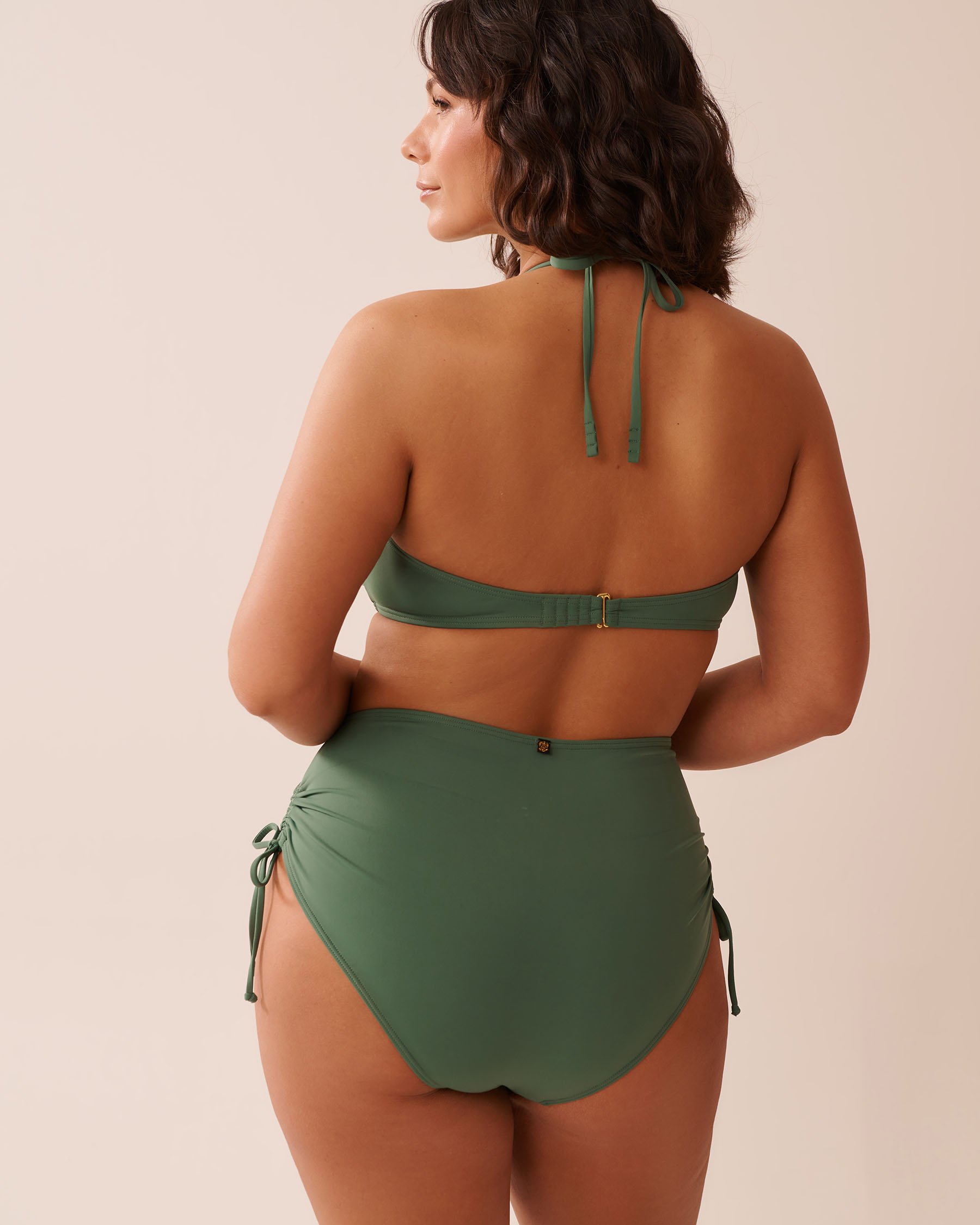 LA VIE EN ROSE AQUA KHAKI Twisted Bandeau Bikini Top Khaki 70100786 - View7
