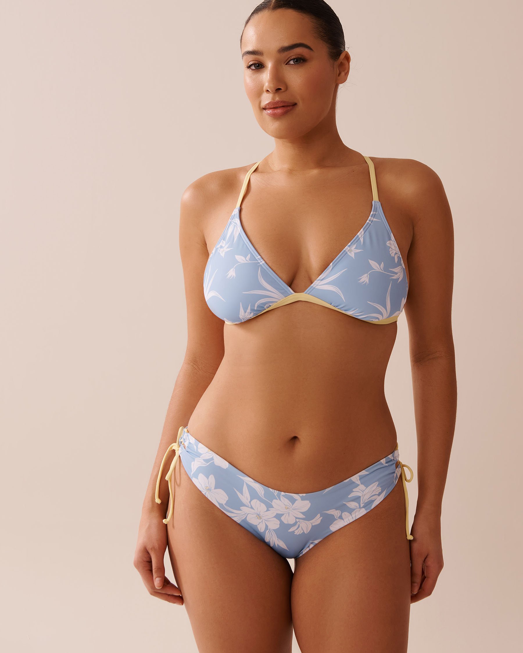 LA VIE EN ROSE AQUA LILY GARDEN Side Tie Cheeky Bikini Bottom Lily Garden 70300701 - View3