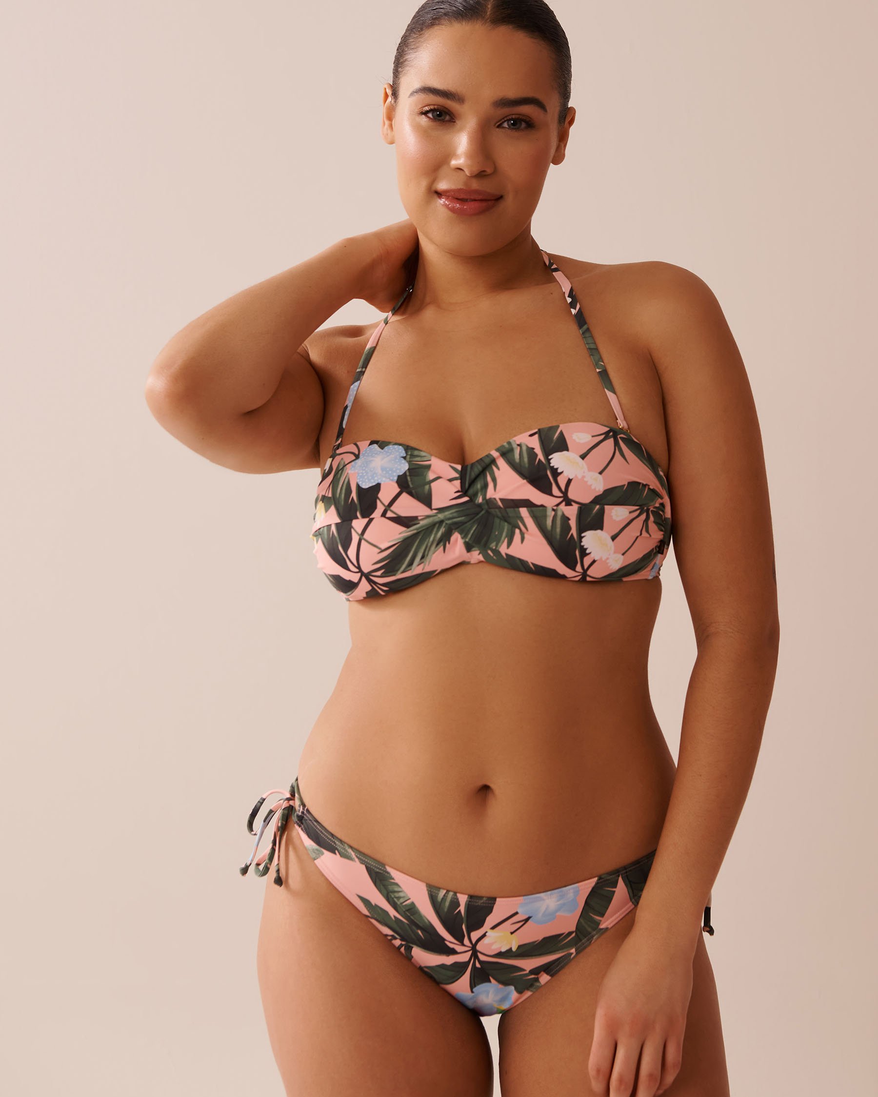 LA VIE EN ROSE AQUA PEACHY TROPICS Twisted Bandeau Bikini Top Peachy Tropics 70100778 - View6