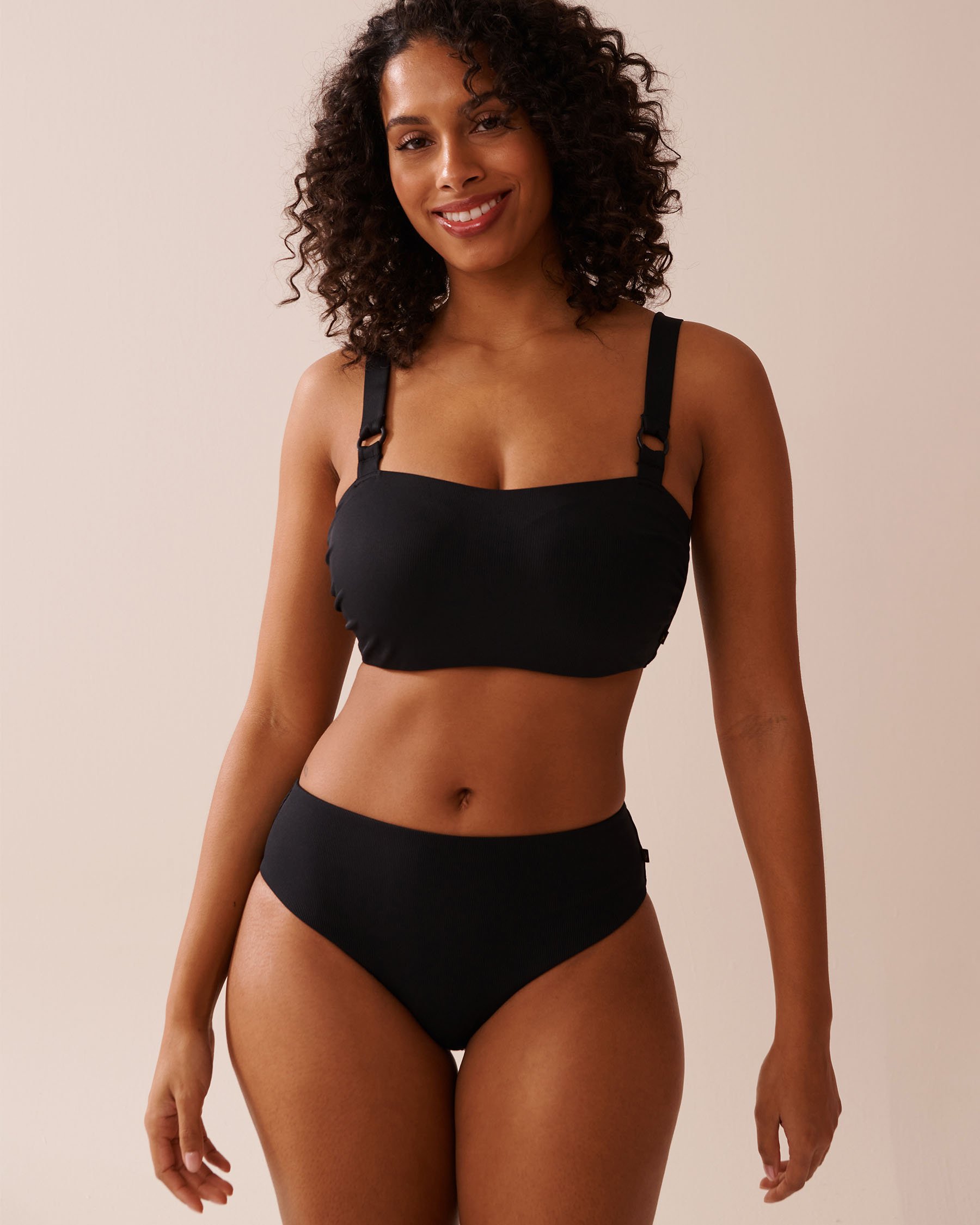 LA VIE EN ROSE AQUA BLACK D Cup Bandeau Bikini Top Black 70200165 - View1