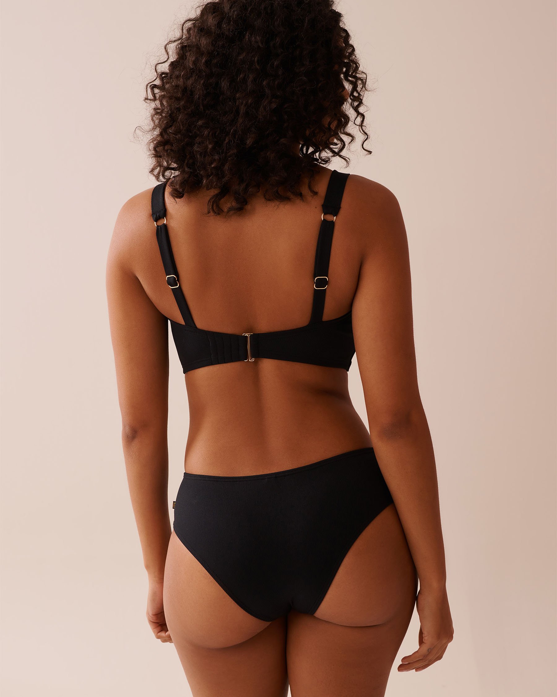 LA VIE EN ROSE AQUA BLACK D Cup Bandeau Bikini Top Black 70200165 - View2