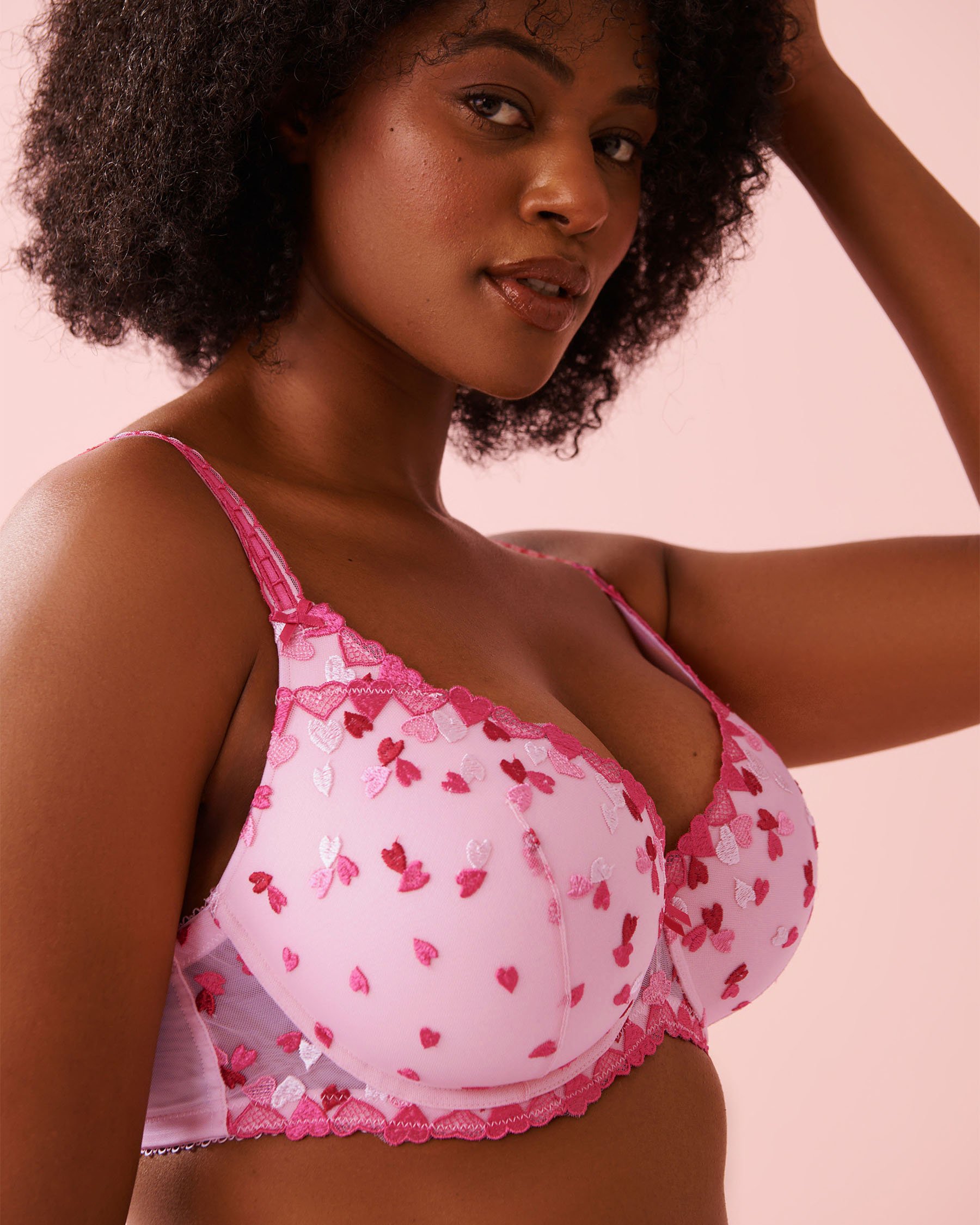 LA VIE EN ROSE Lightly Lined Bra Pink Hearts 10200571 - View8