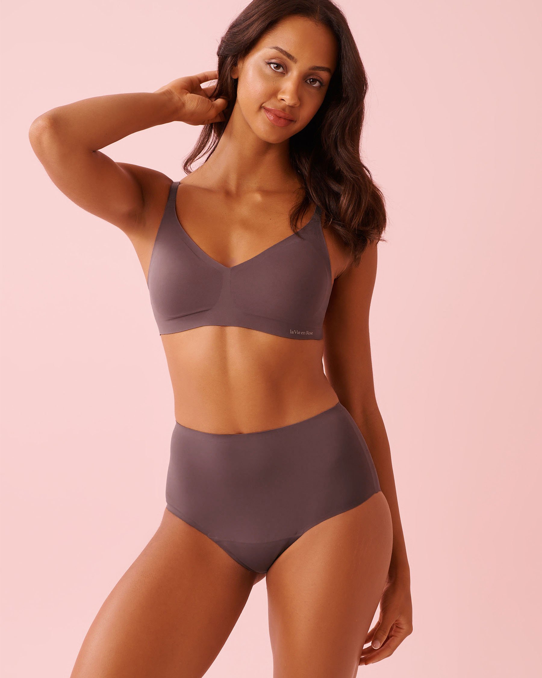 LA VIE EN ROSE Push-up Lounge Bralette Dusty Plum 10300234 - View2
