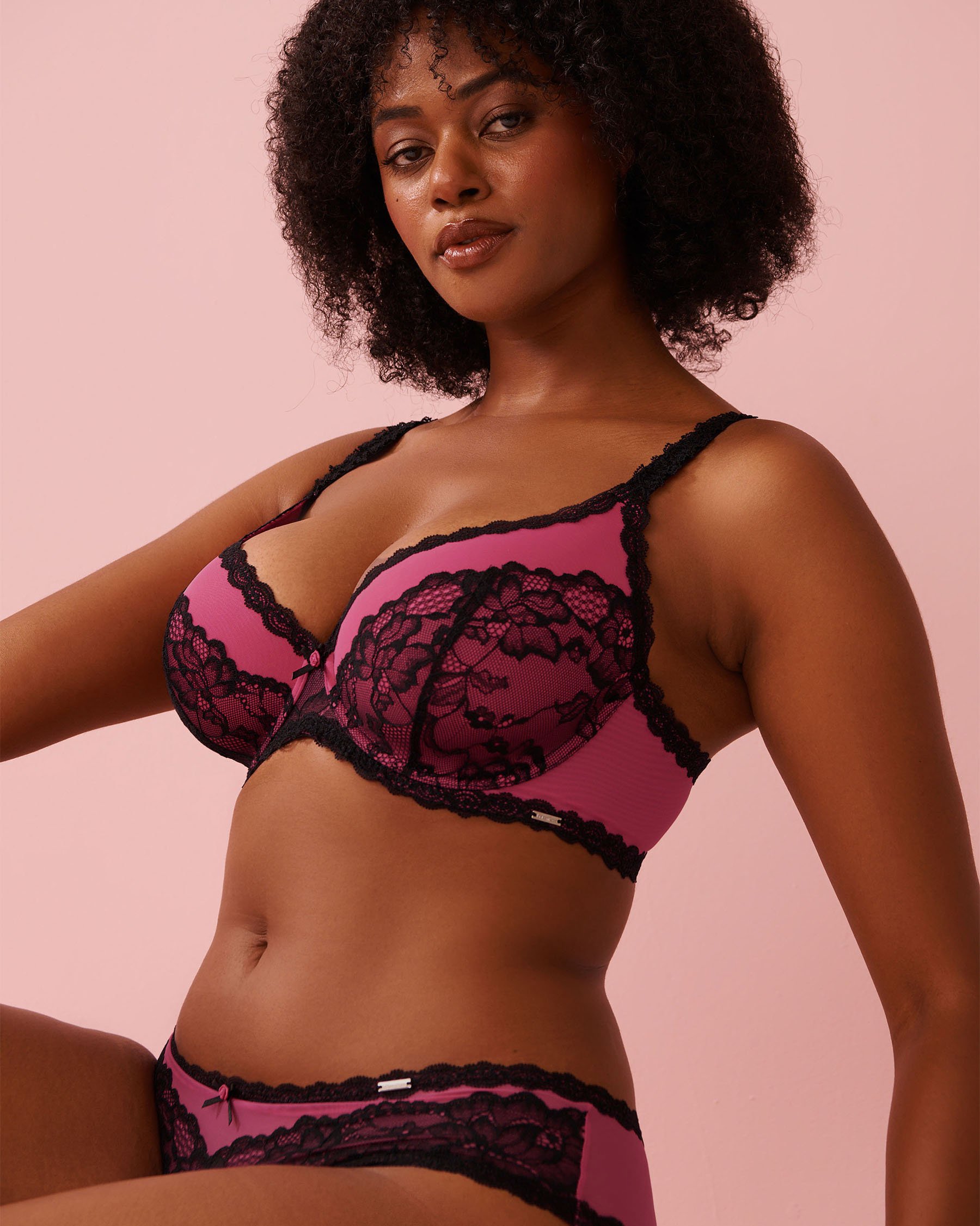 LA VIE EN ROSE Lightly Lined Bra Fuchsia Pink 10200562 - View4