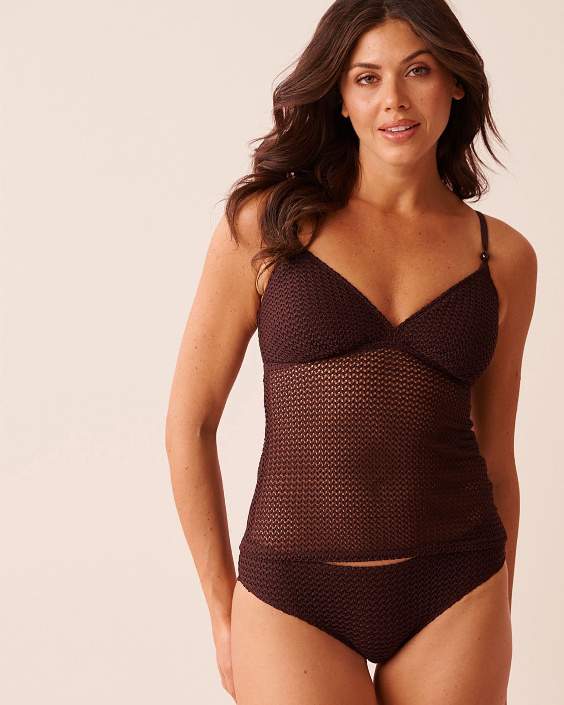 LA VIE EN ROSE AQUA CHOCOLATE Crochet Tankini Top Chocolate 70100874 - View1