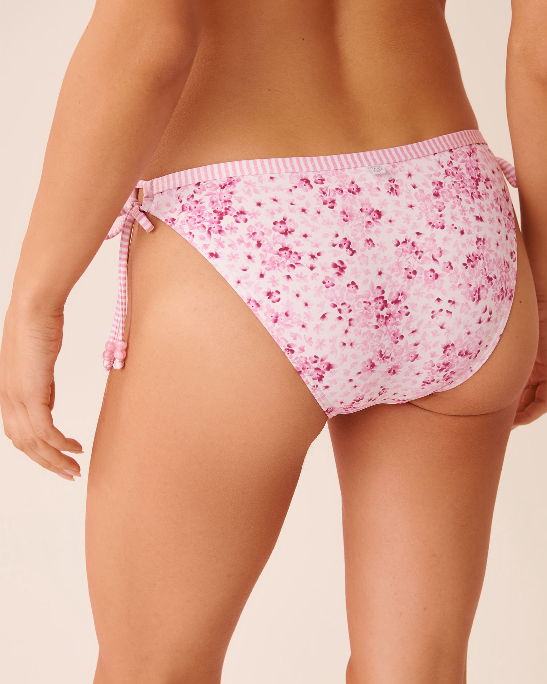 LA VIE EN ROSE AQUA PINK MEADOW Side Tie Brazilian Bikini Bottom Pink Meadow 70300819 - View2