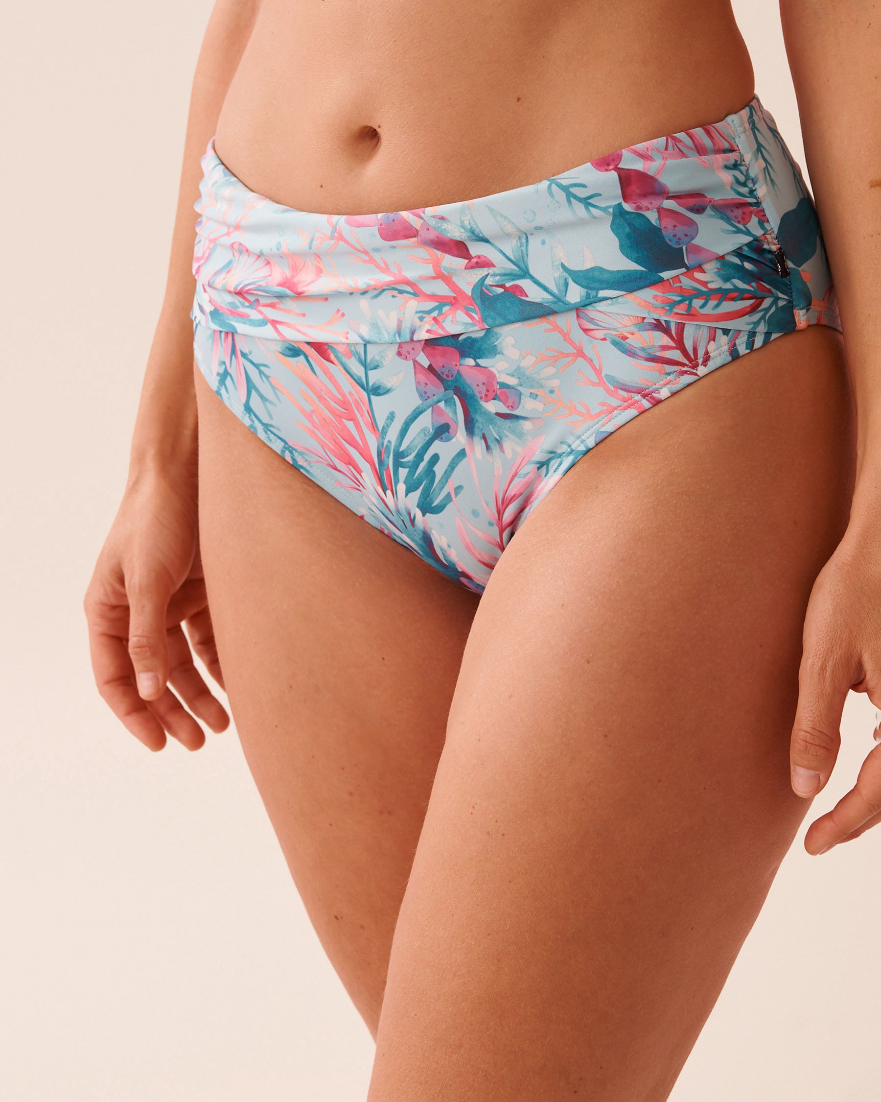 LA VIE EN ROSE AQUA REEF FANTASY Draped Mid Waist Bikini Bottom Reef Fantasy 70300823 - View1