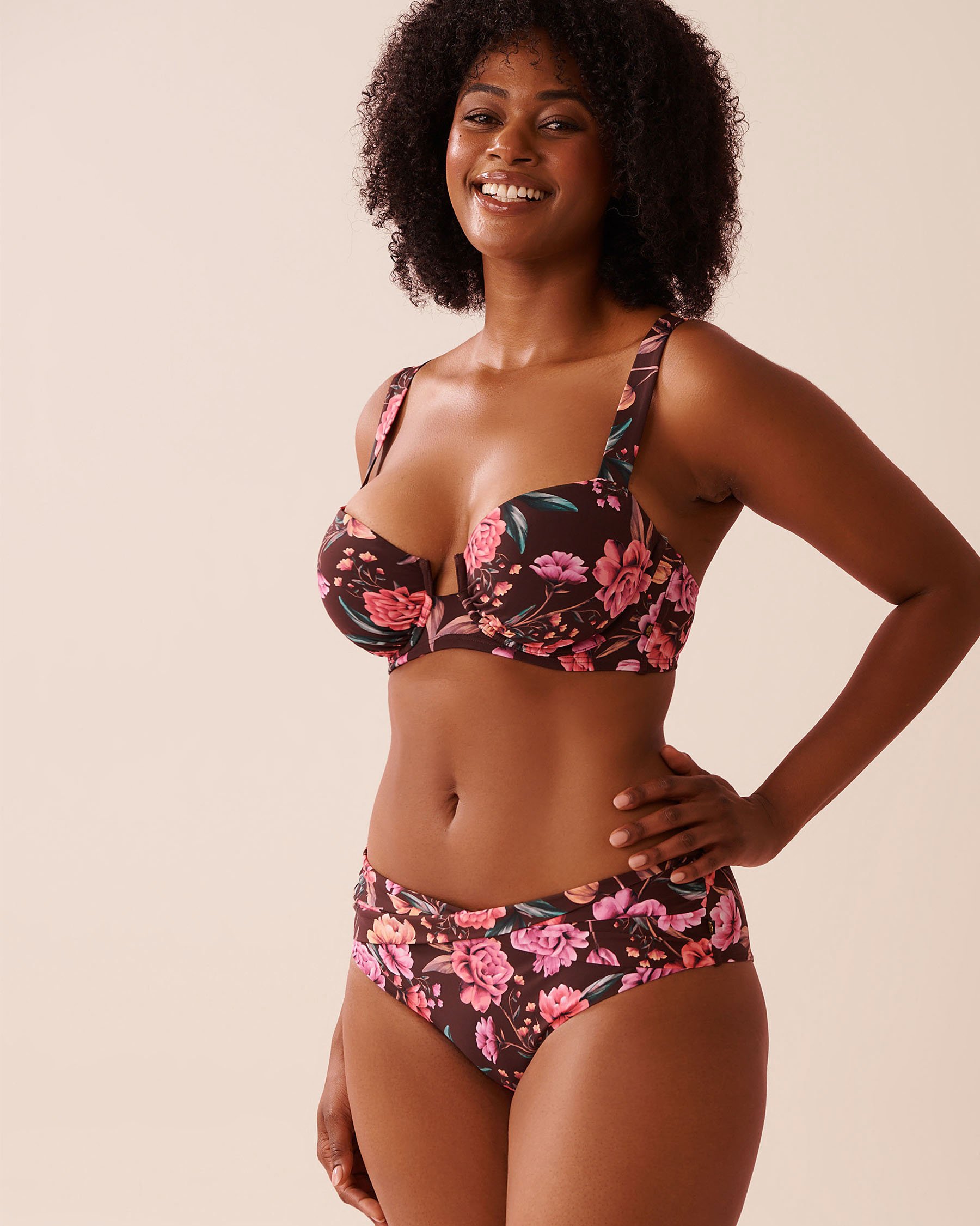 LA VIE EN ROSE AQUA ROYAL GARDEN D Cup Balconette Bikini Top Royal Garden 70200208 - View4