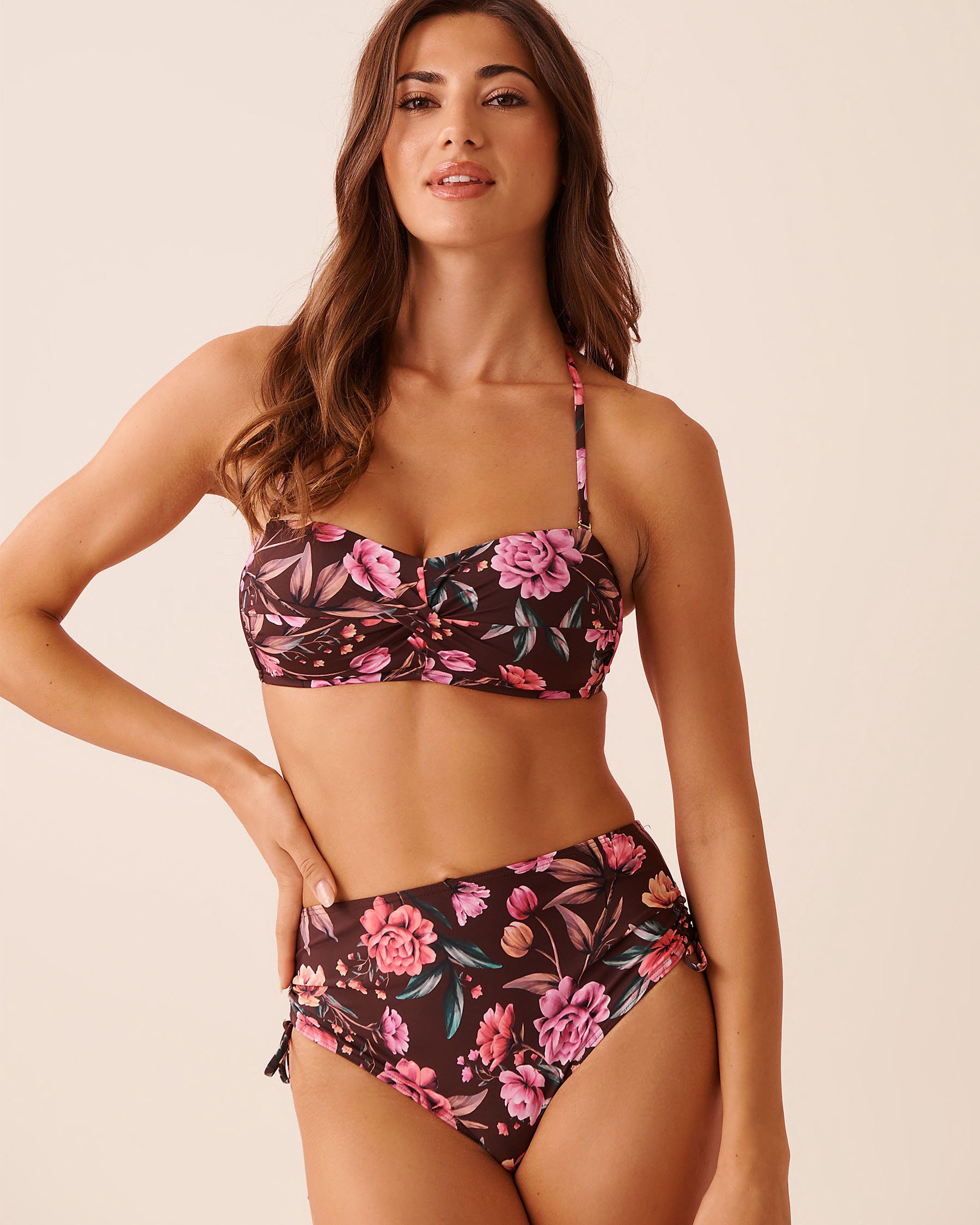 LA VIE EN ROSE AQUA ROYAL GARDEN Side Tie High Waist Bikini Bottom Royal Garden 70300831 - View5