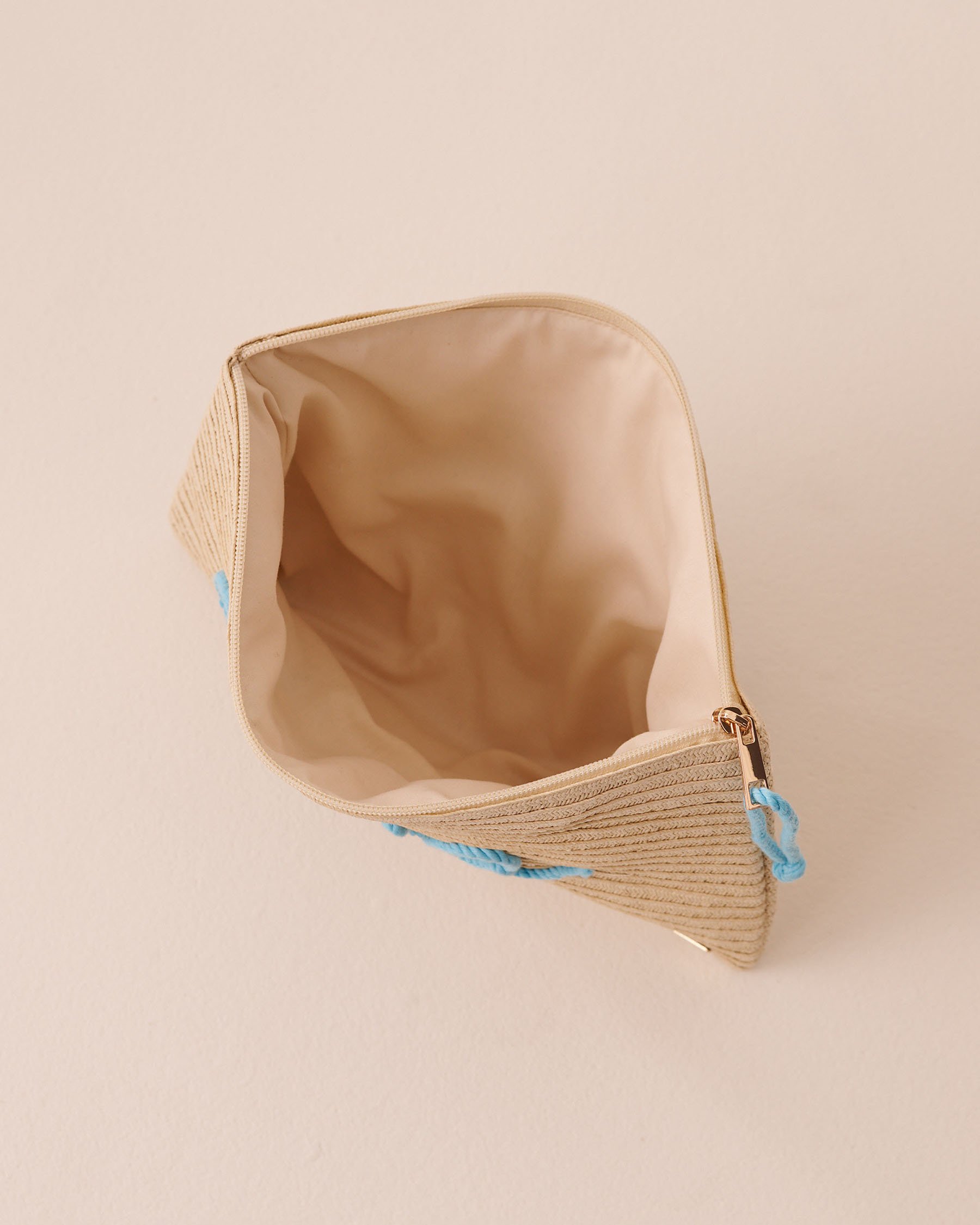 LA VIE EN ROSE AQUA Straw Clutch Bag Sand 80500128 - View2