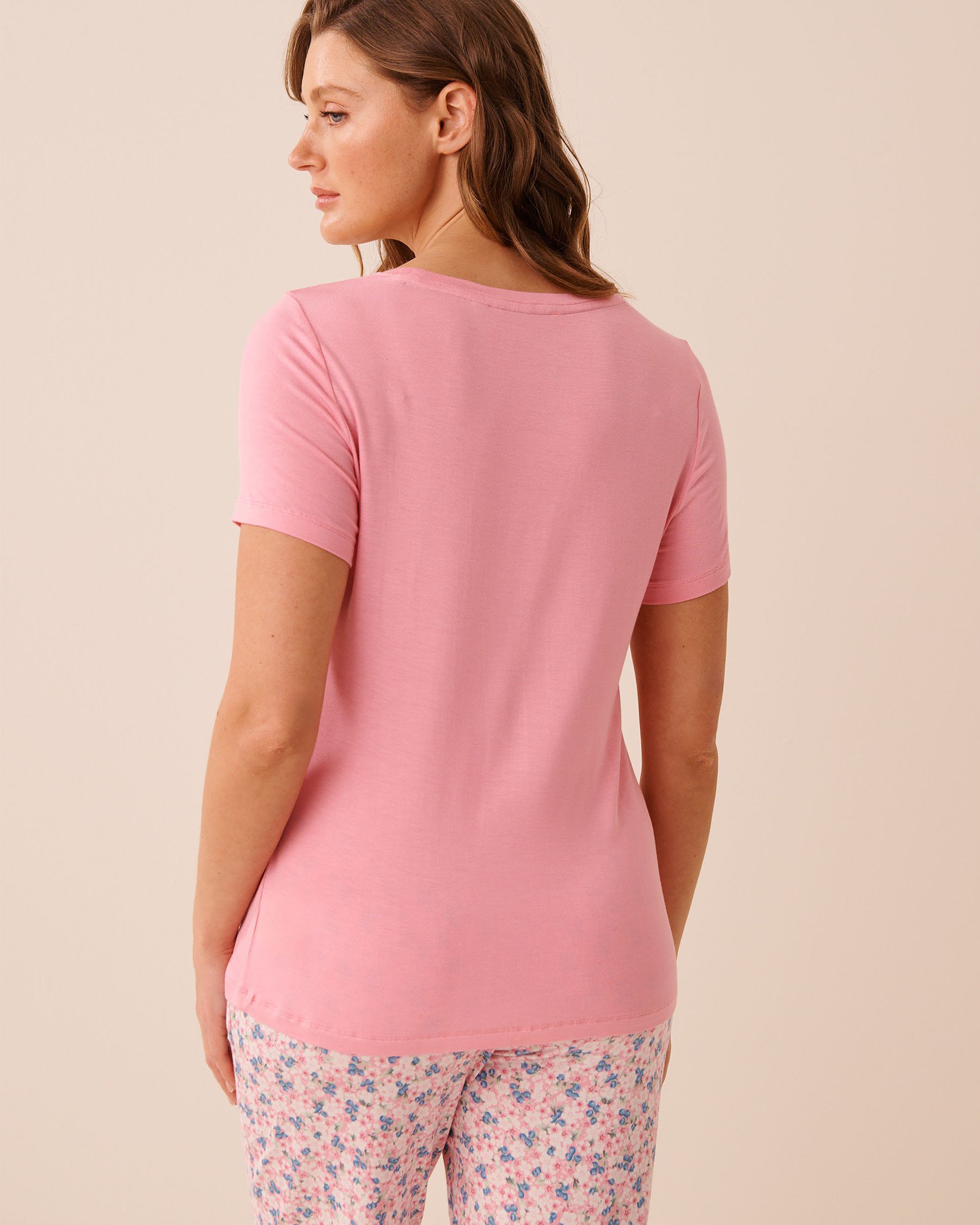 LA VIE EN ROSE Berry Print Soft Jersey Short Sleeve T-shirt Pink/Berries 60100190 - View2