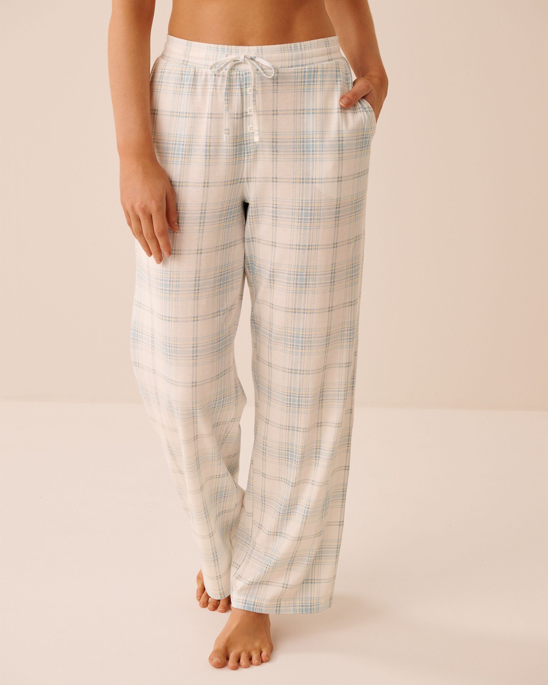 LA VIE EN ROSE Blue Plaid Print Pajama Pants Blue Plaid 40200834 - View1