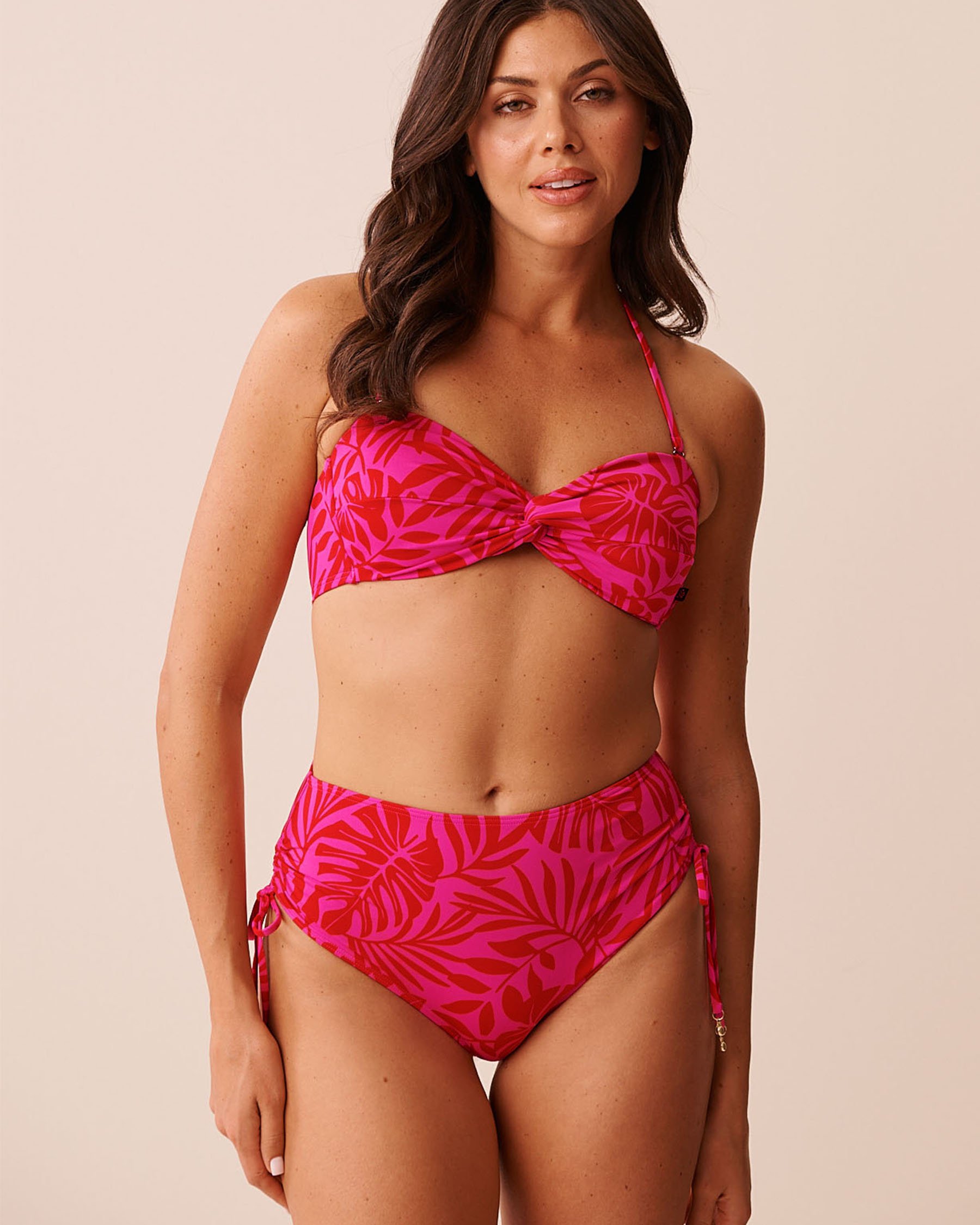 LA VIE EN ROSE AQUA TROPICAL FUCHSIA Twisted Bandeau Bikini Top Tropical Fuchsia 70100923 - View2