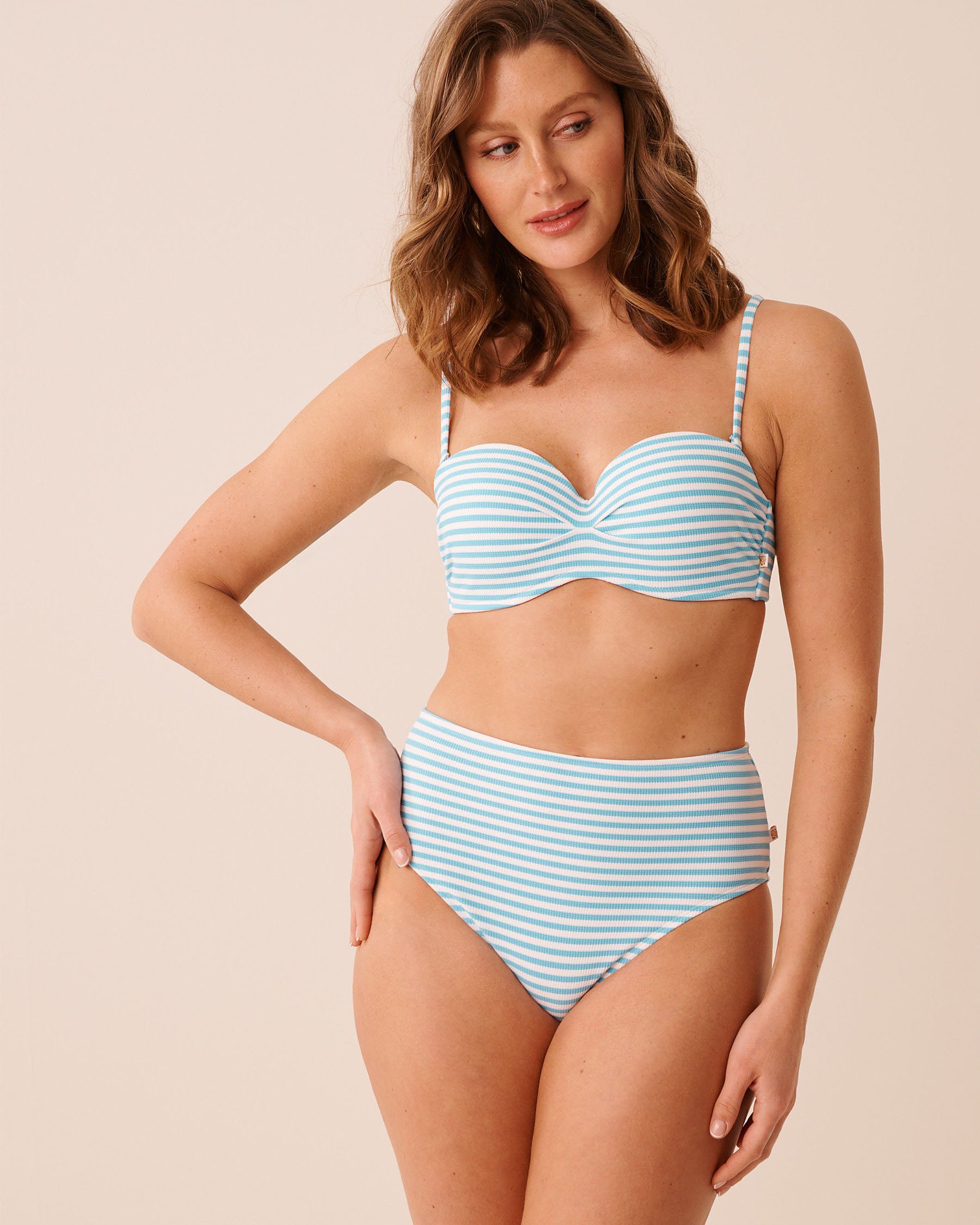 LA VIE EN ROSE AQUA SAILOR STRIPE Bandeau Bikini Top Sailor Stripe 70100913 - View2