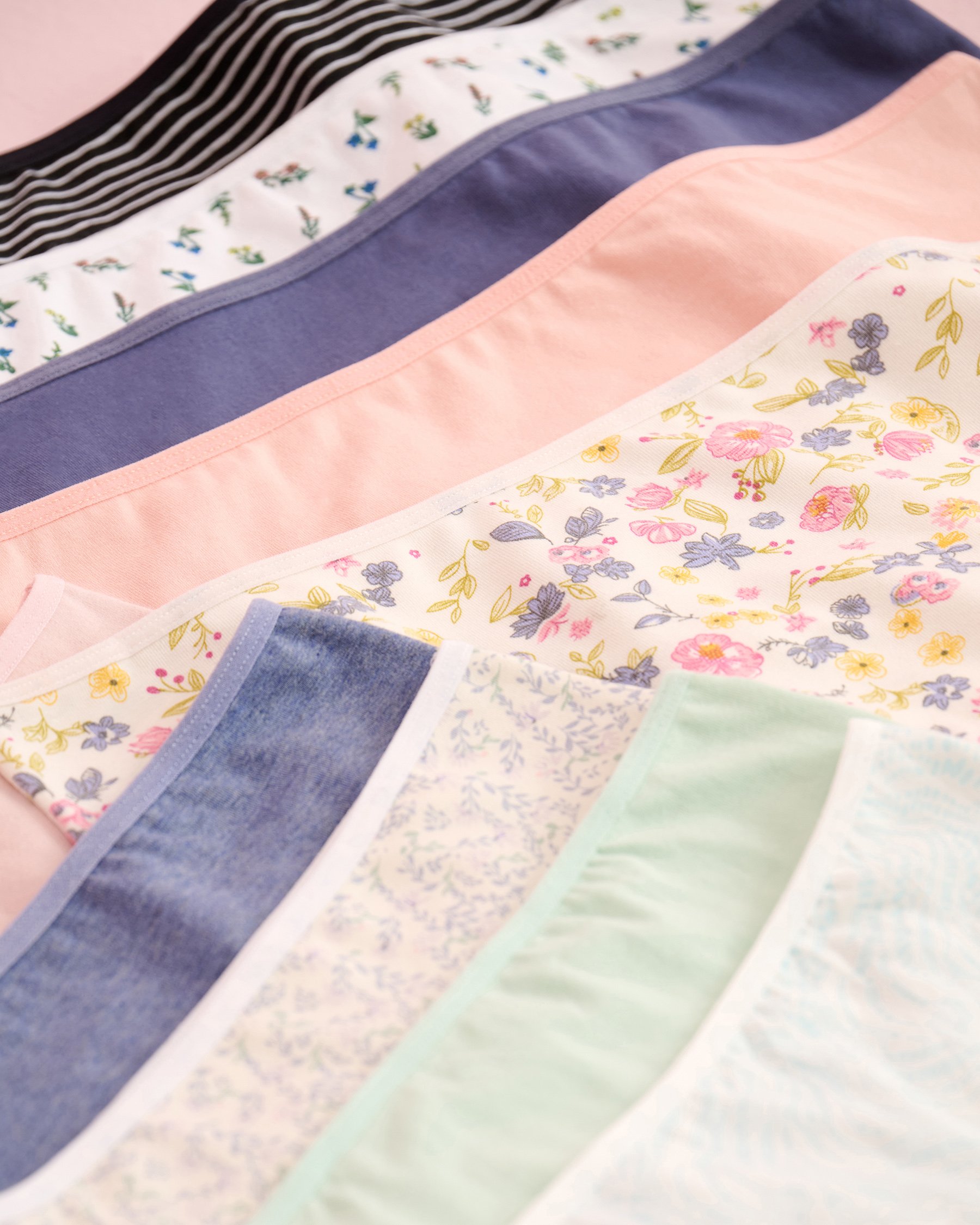 LA VIE EN ROSE 10-Pack Cotton Hiphugger Panty Assorted 20100785-10P - View3
