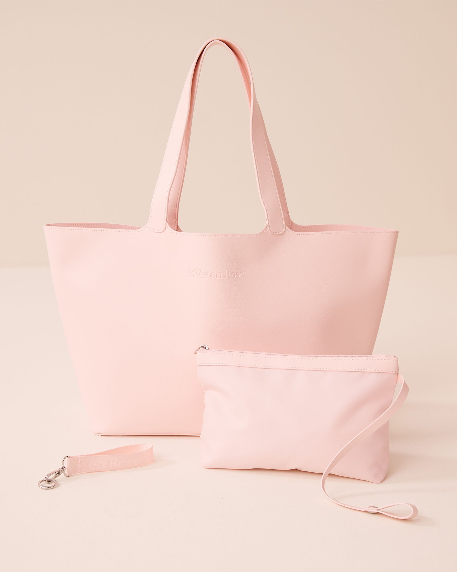 LA VIE EN ROSE Faux Leather Tote Bag Pink 40700478 - View6