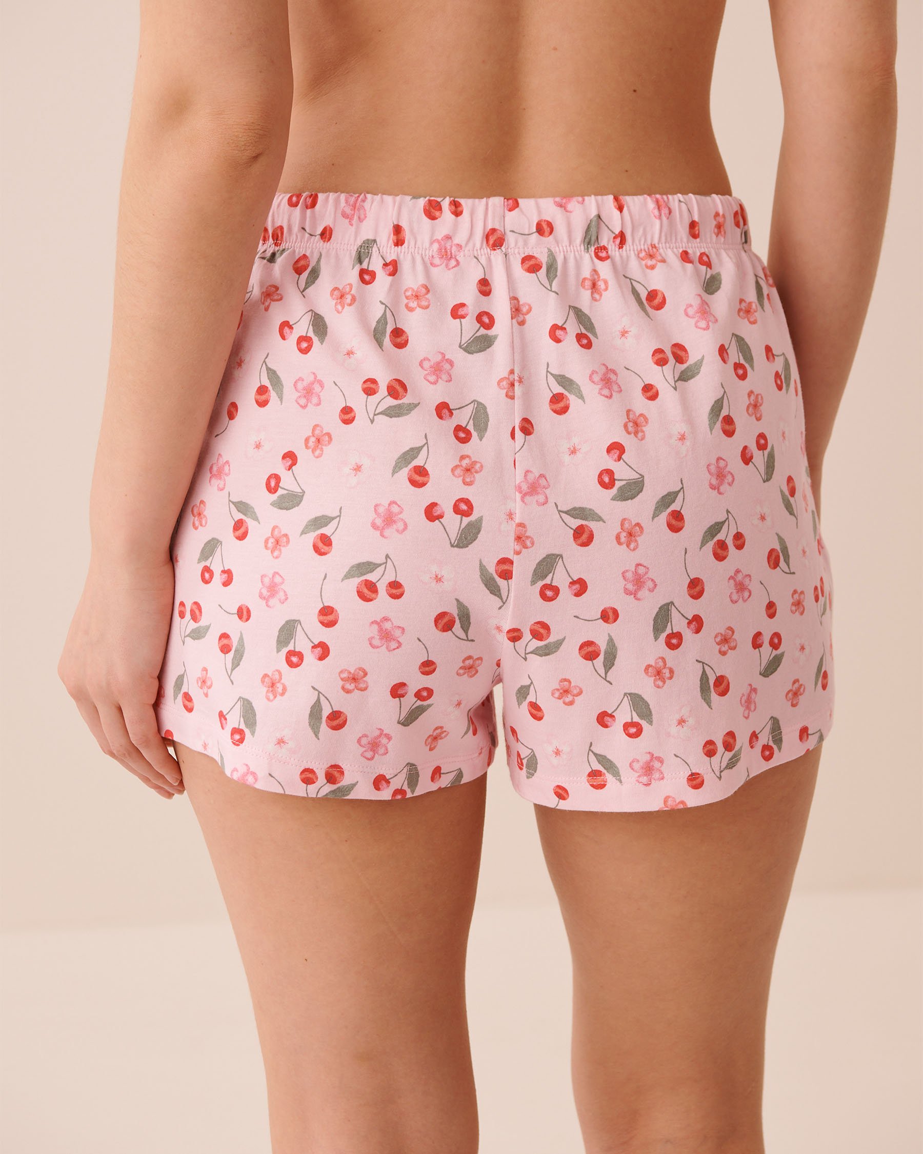 LA VIE EN ROSE Floral Cherry Print Shirt PJ Set Pink/Cherries 40400096 - View5