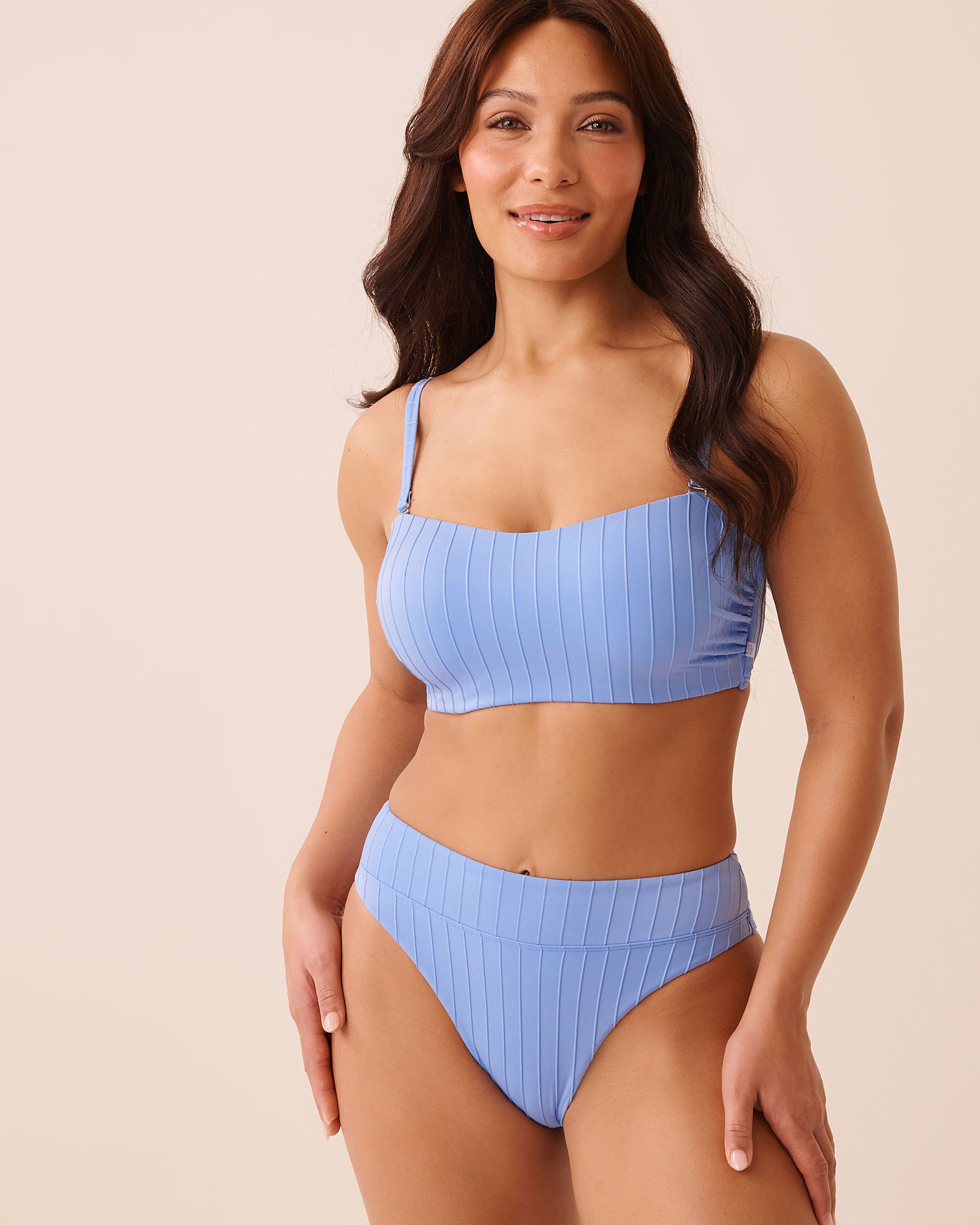 LA VIE EN ROSE AQUA LILAC BLUE D Cup Bandeau Bikini Top Lilac Blue 70200221 - View2