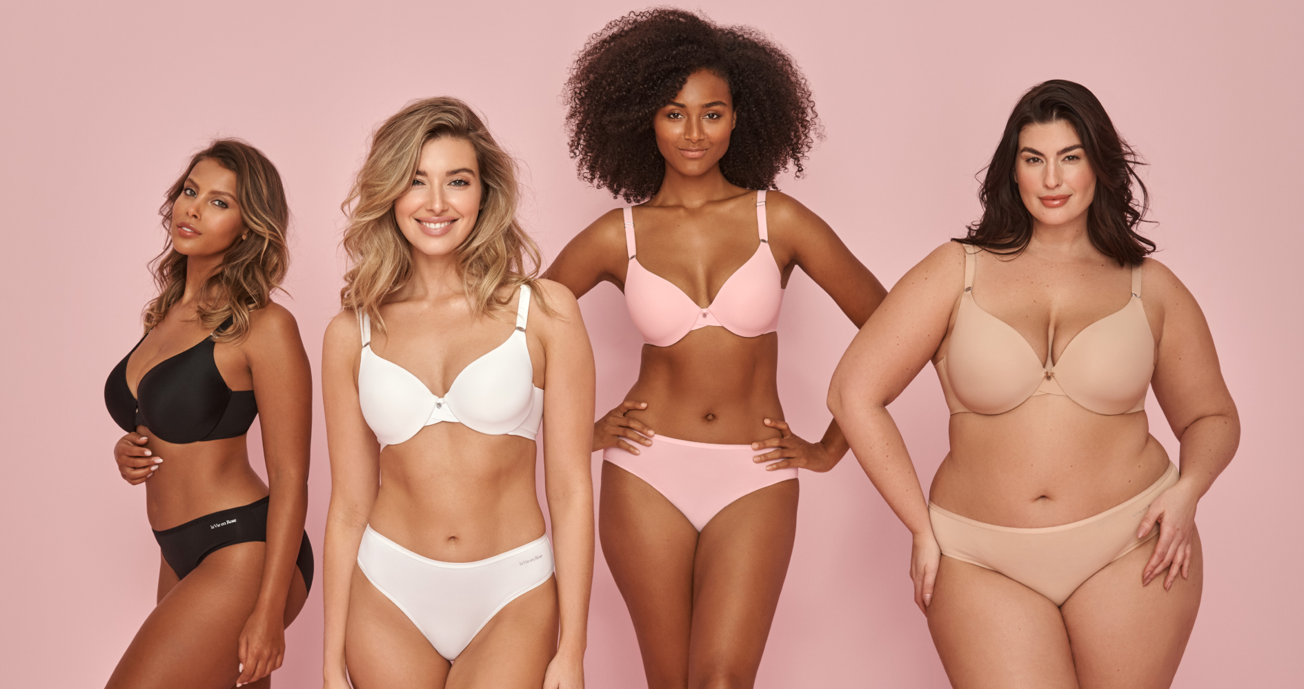 4 models wearing la Vie en Rose bras and panties in various colours