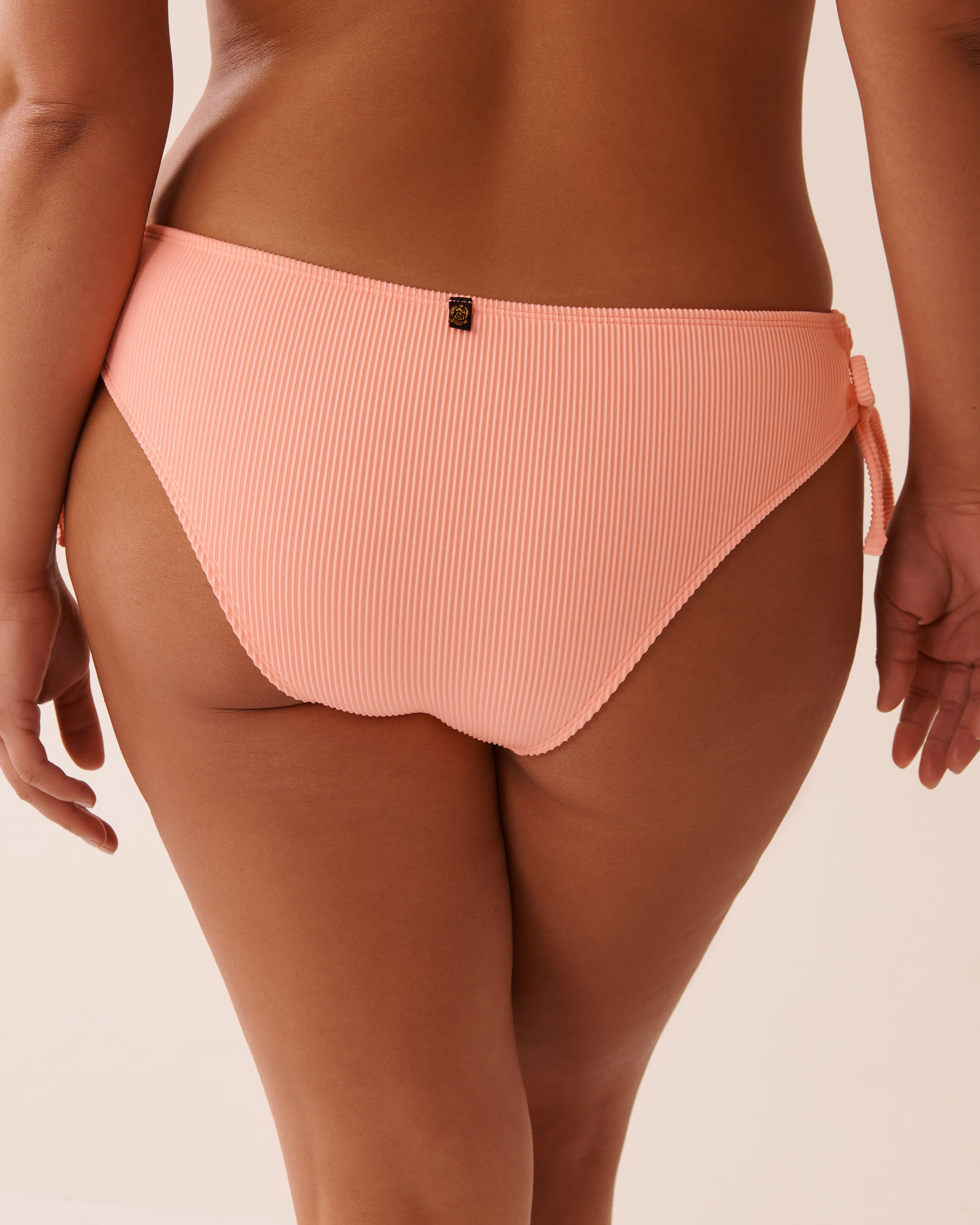 LA VIE EN ROSE AQUA CORAL PINK Side Tie Cheeky Bikini Bottom Coral Pink 70300766 - View5
