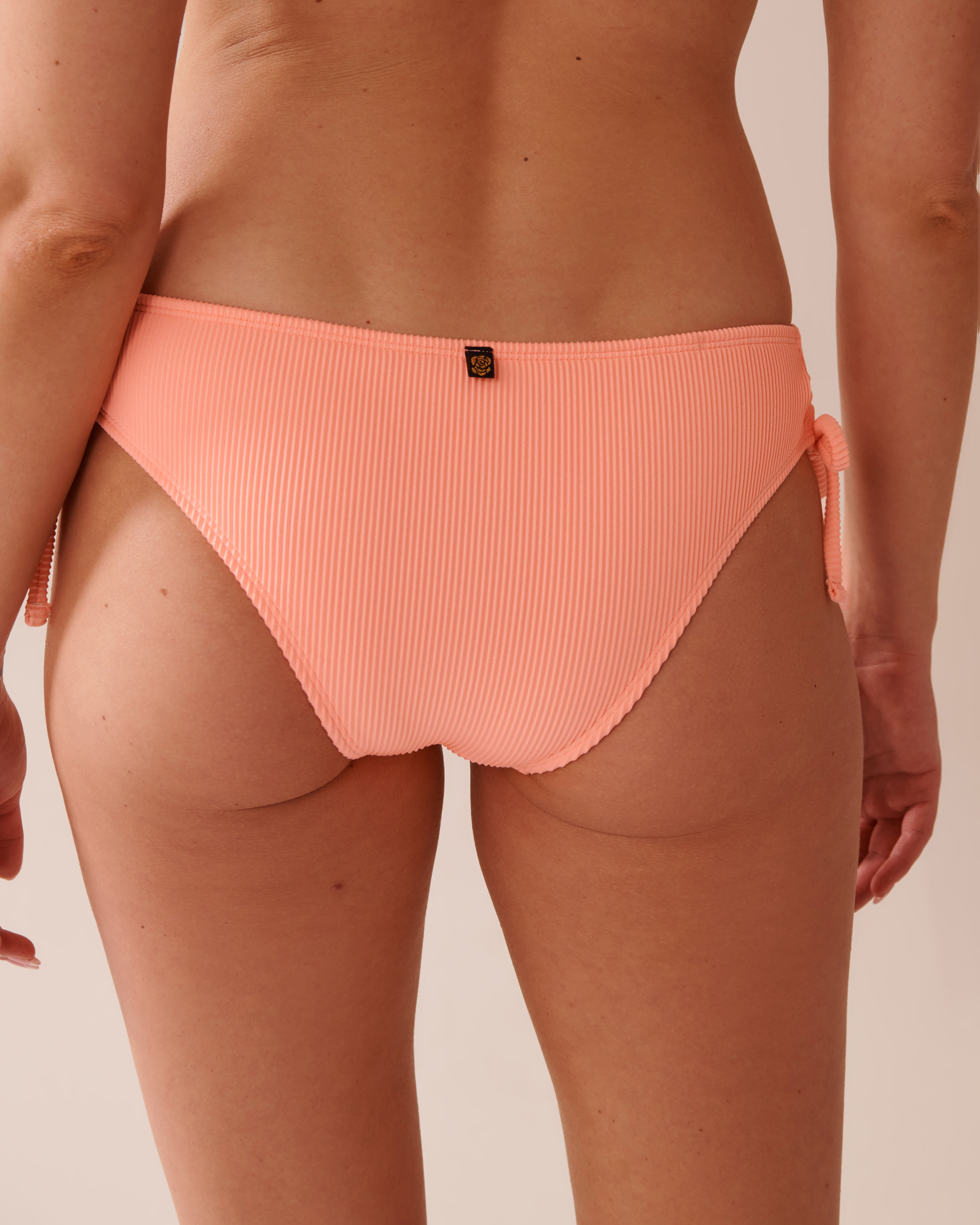 LA VIE EN ROSE AQUA CORAL PINK Side Tie Cheeky Bikini Bottom Coral Pink 70300766 - View2