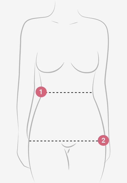 Waist and hip measurement diagram